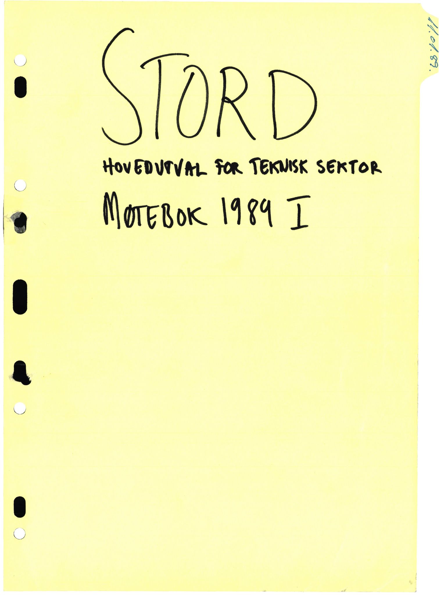 Stord kommune. Hovedutval for teknisk sektor, IKAH/1221-513.1/A/Aa/L0004: Møtebok 1989 I, 1989