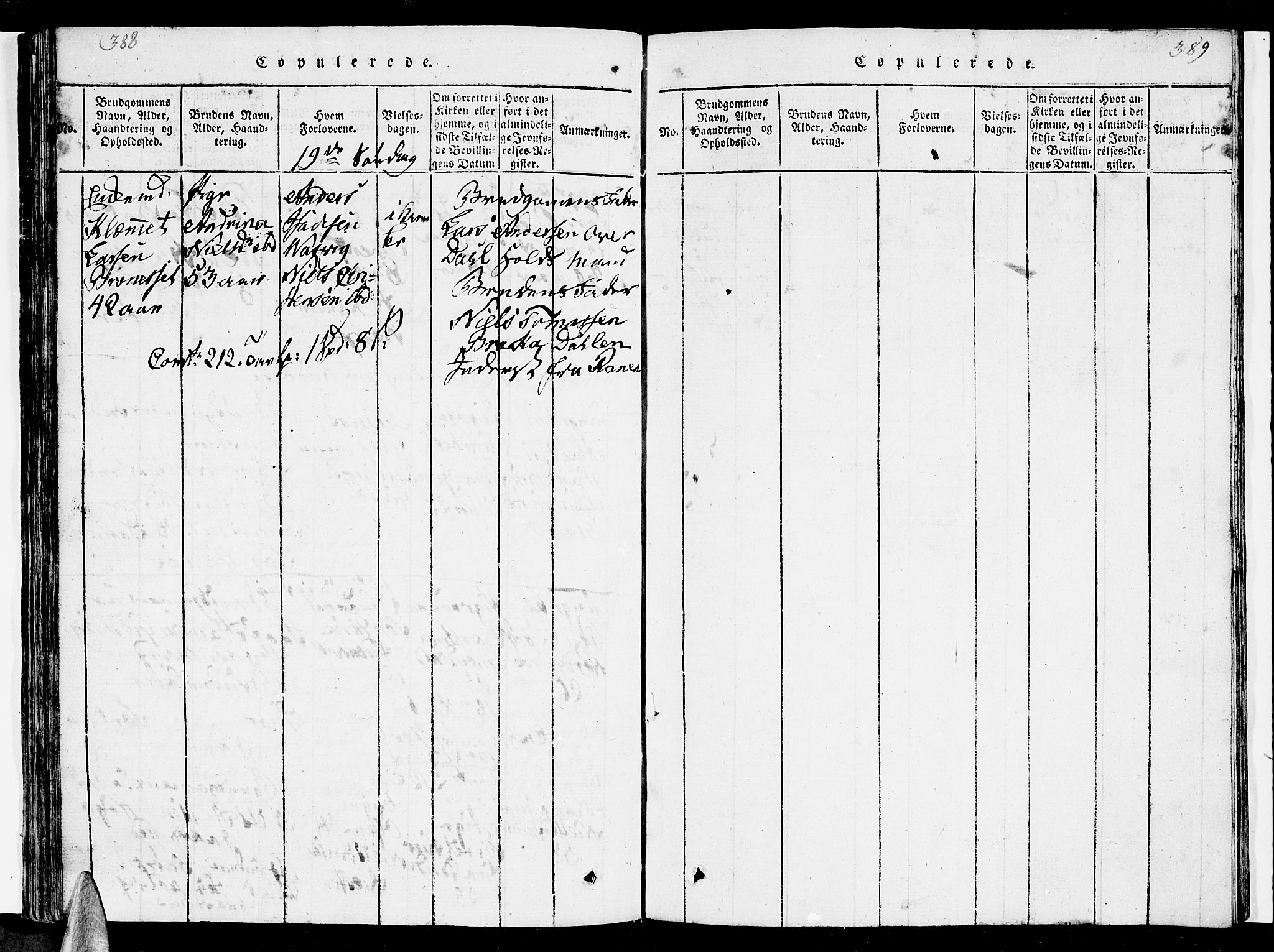 Ministerialprotokoller, klokkerbøker og fødselsregistre - Nordland, AV/SAT-A-1459/841/L0616: Klokkerbok nr. 841C01 /1, 1820-1832, s. 388-389