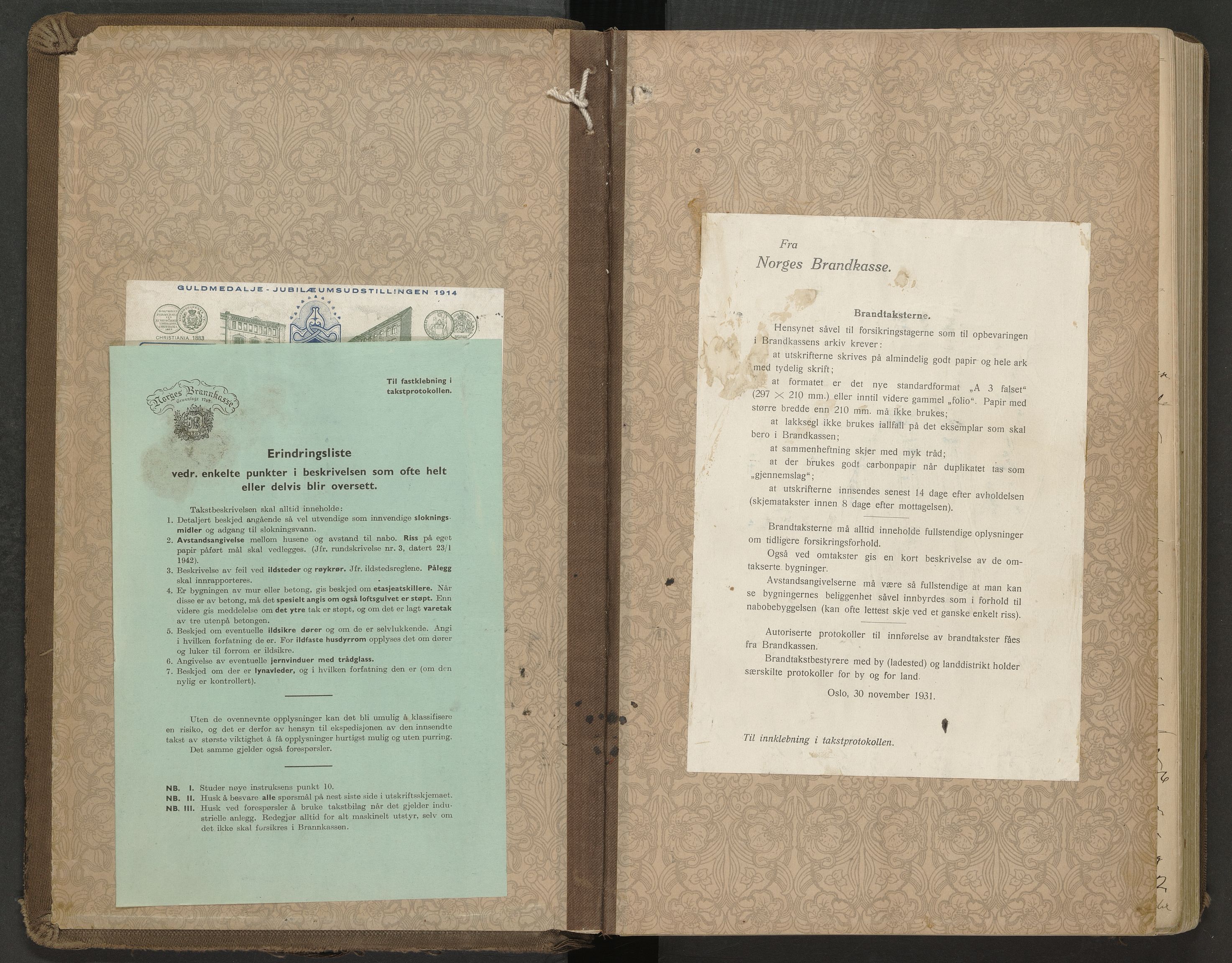 Kongsberg magistrat, SAKO/A-848/F/Fd/L0016: Branntakstprotokoll, 1924-1949