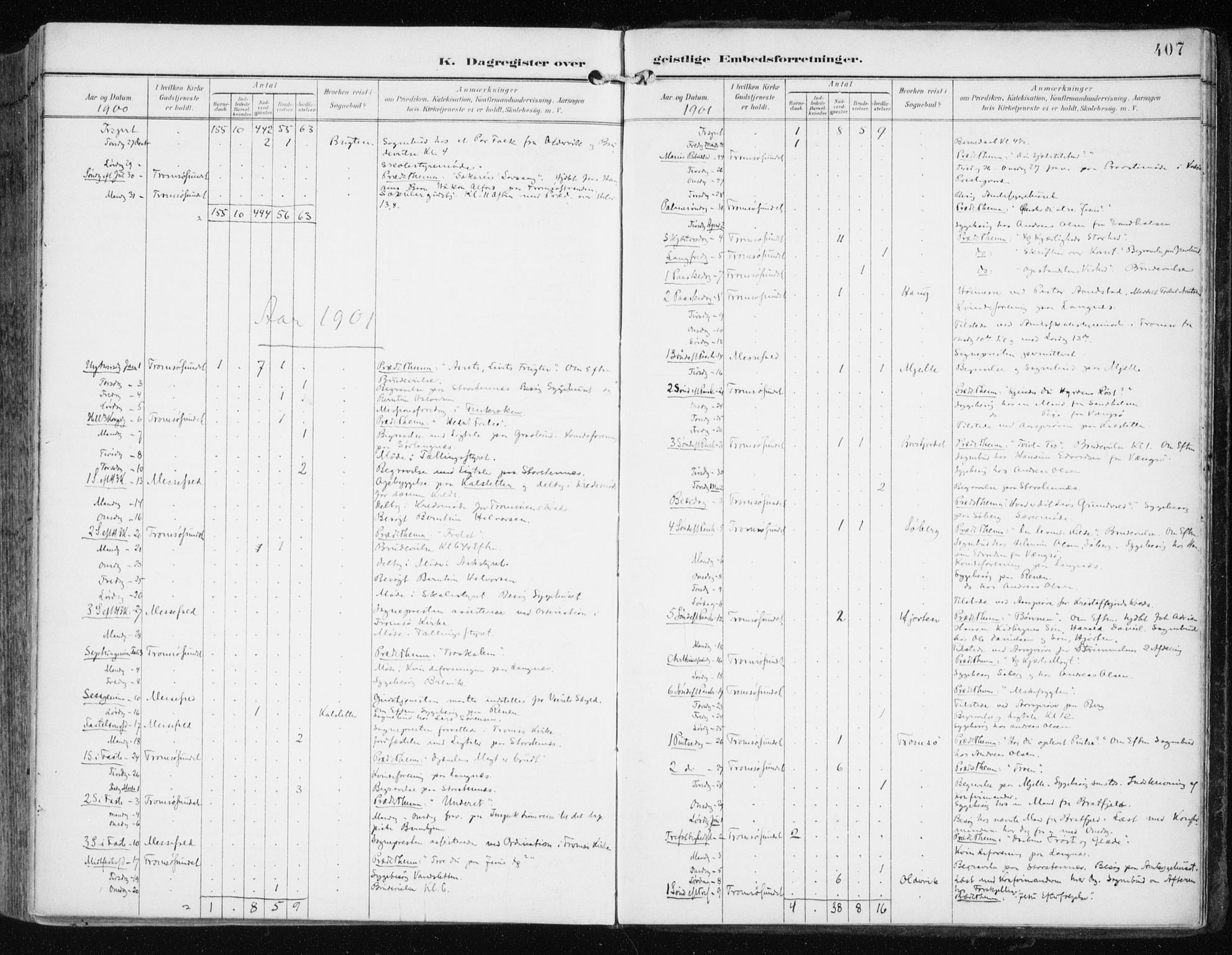 Tromsøysund sokneprestkontor, AV/SATØ-S-1304/G/Ga/L0006kirke: Ministerialbok nr. 6, 1897-1906, s. 407