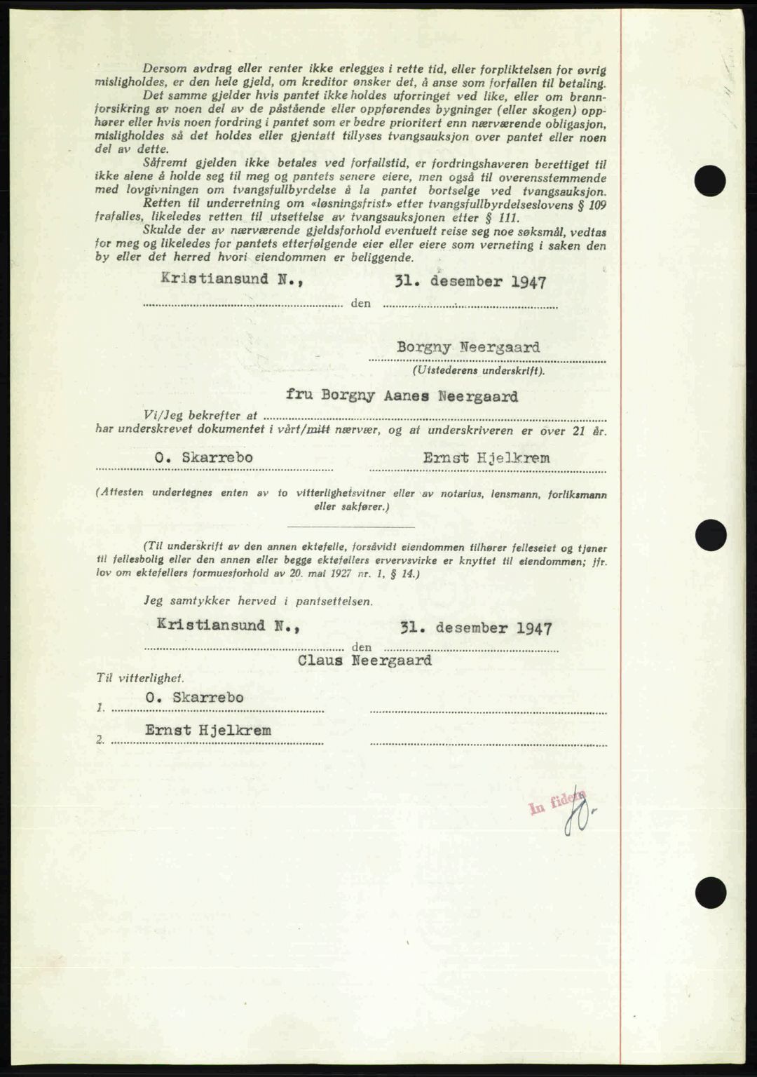 Kristiansund byfogd, AV/SAT-A-4587/A/27: Pantebok nr. 44, 1947-1948, Dagboknr: 1475/1947