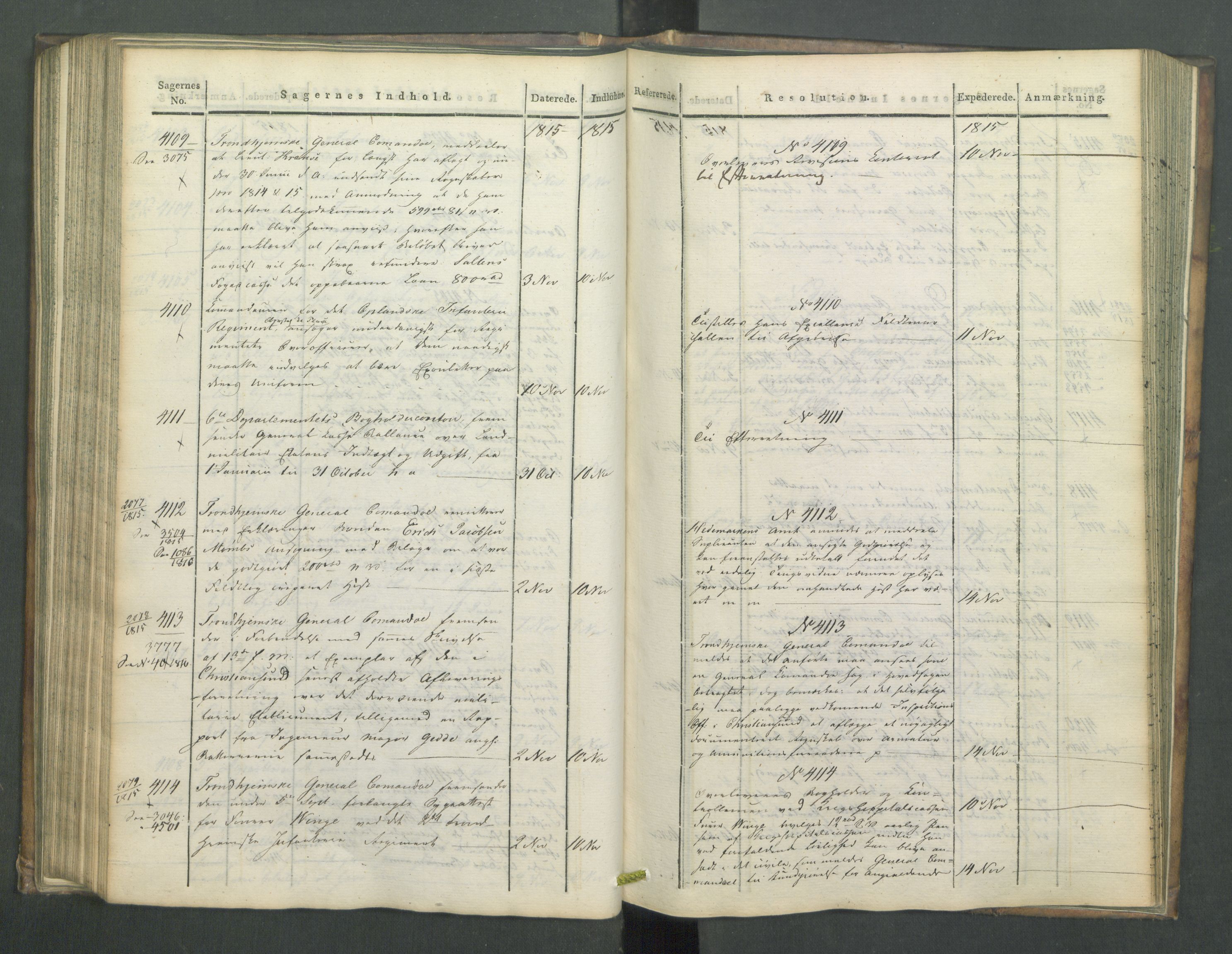 Armédepartementet, AV/RA-RAFA-3493/C/Ca/L0006: 6. Departements Journal, 1815