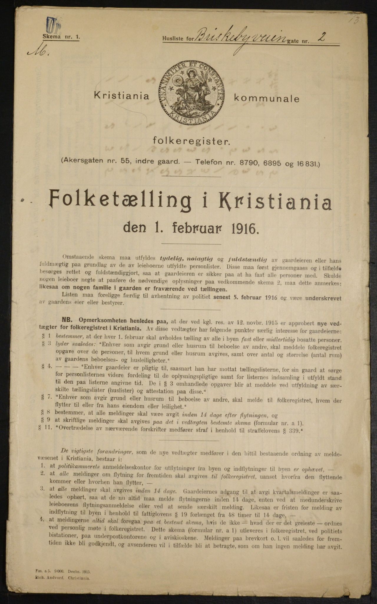 OBA, Kommunal folketelling 1.2.1916 for Kristiania, 1916, s. 9286