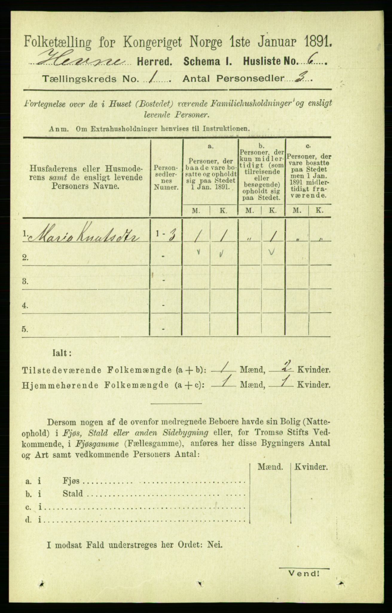 RA, Folketelling 1891 for 1612 Hemne herred, 1891, s. 42