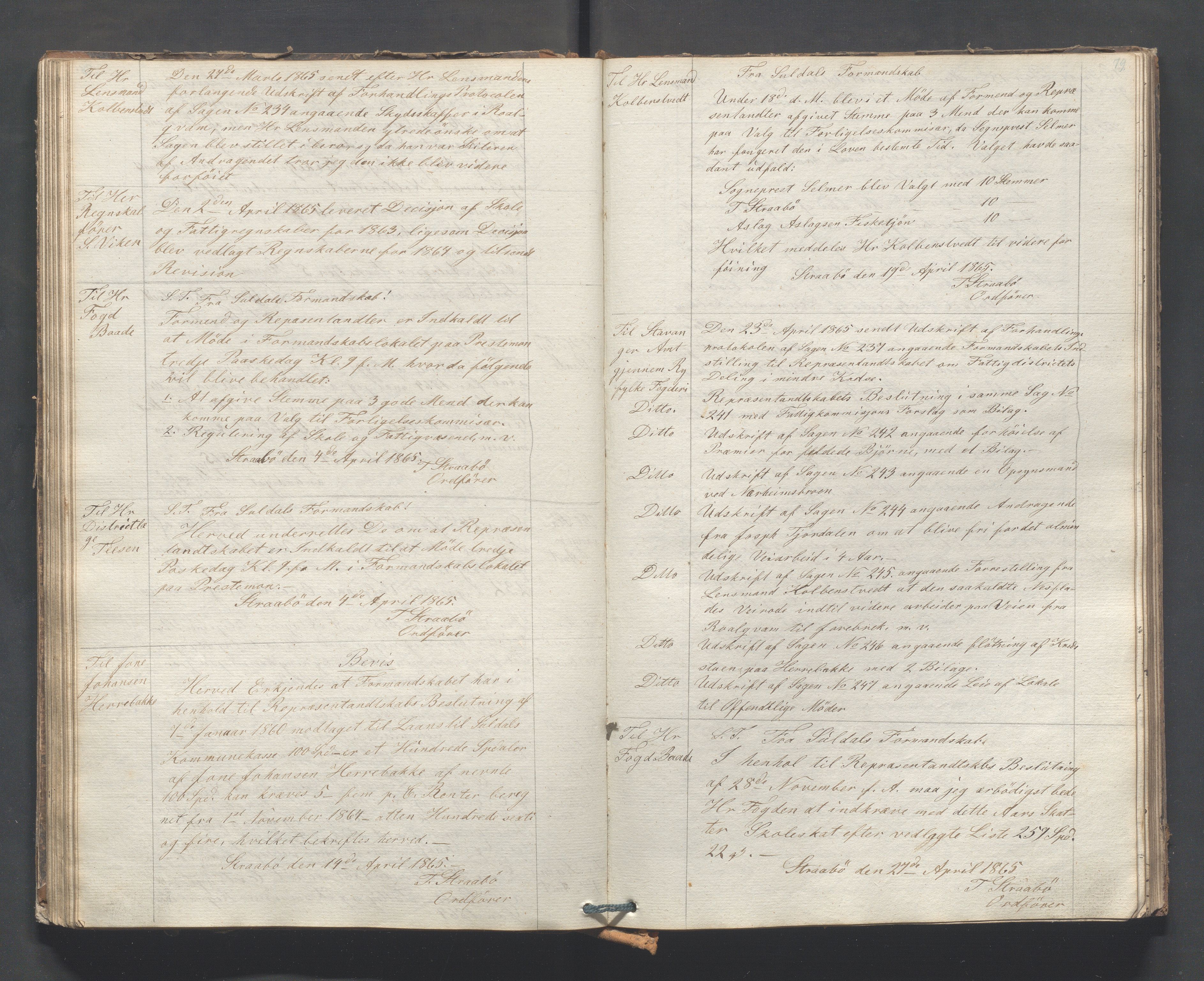 Suldal kommune - Formannskapet/Rådmannen, IKAR/K-101908/B/L0001: Kopibok, 1837-1889, s. 79