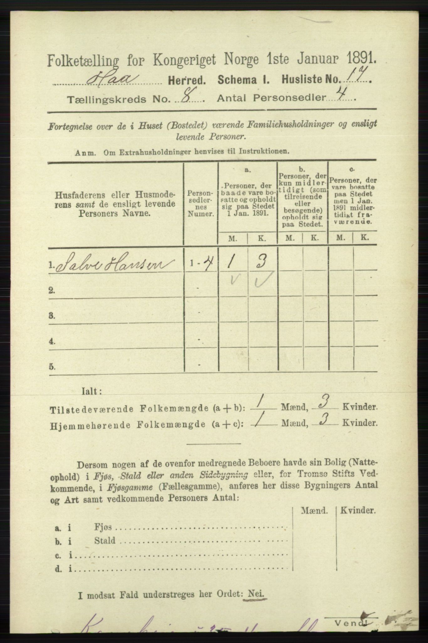 RA, Folketelling 1891 for 1119 Hå herred, 1891, s. 2046