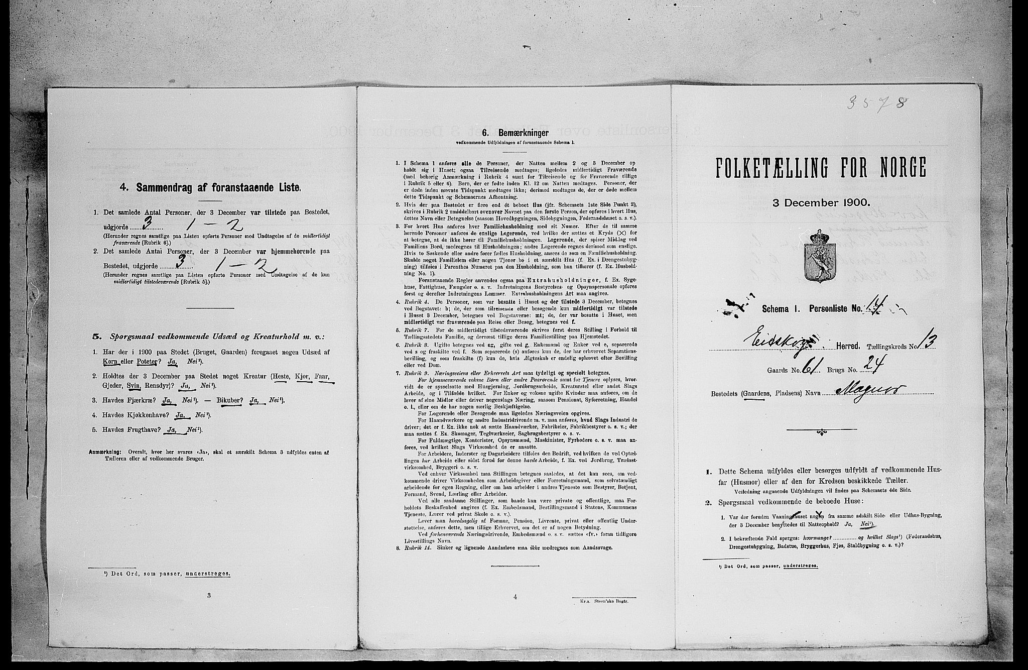 SAH, Folketelling 1900 for 0420 Eidskog herred, 1900, s. 1872