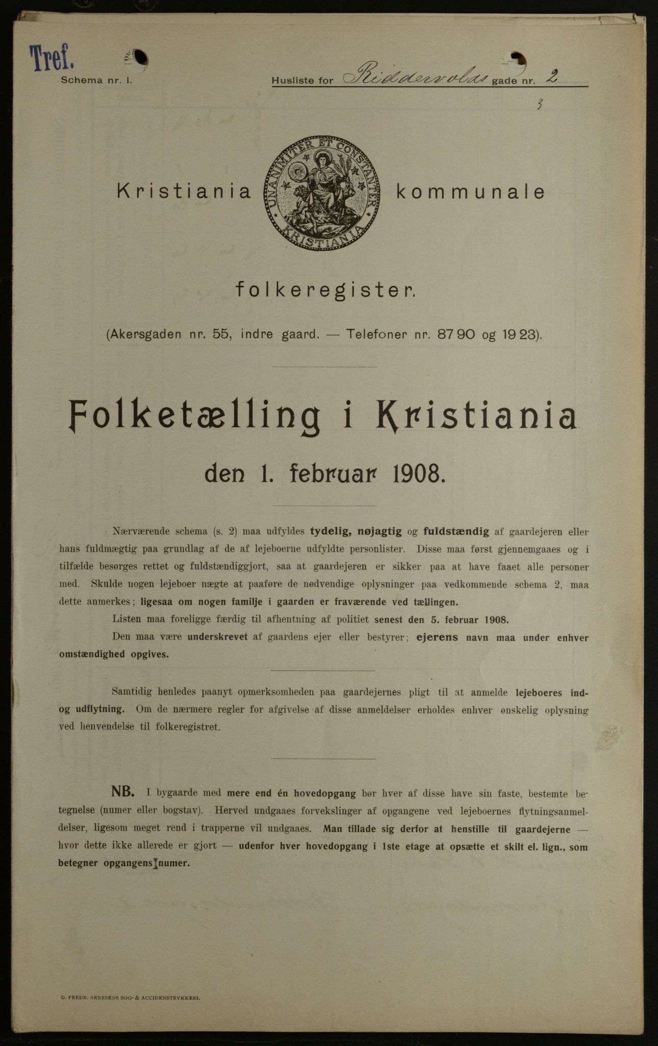 OBA, Kommunal folketelling 1.2.1908 for Kristiania kjøpstad, 1908, s. 74602
