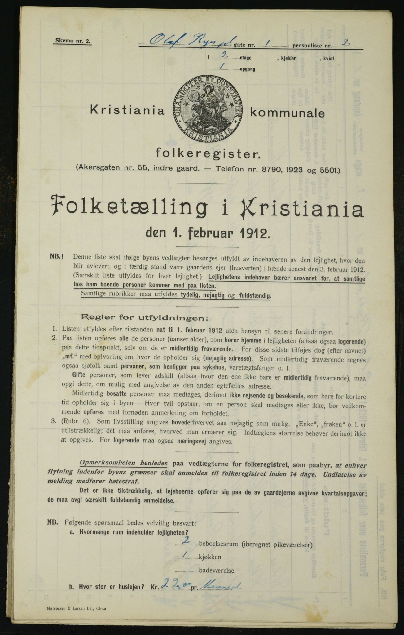 OBA, Kommunal folketelling 1.2.1912 for Kristiania, 1912, s. 75647