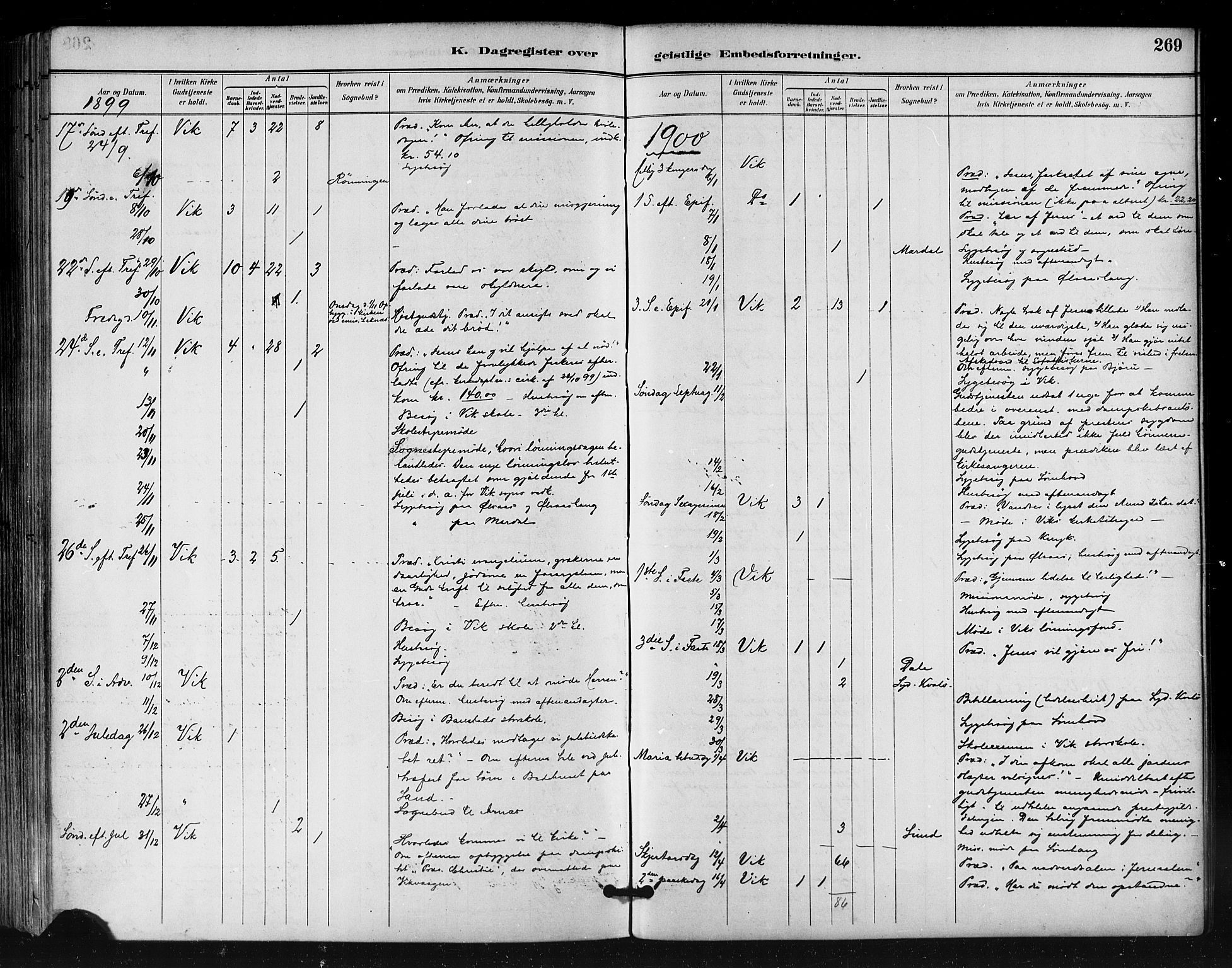 Ministerialprotokoller, klokkerbøker og fødselsregistre - Nordland, AV/SAT-A-1459/812/L0178: Ministerialbok nr. 812A07, 1886-1900, s. 269