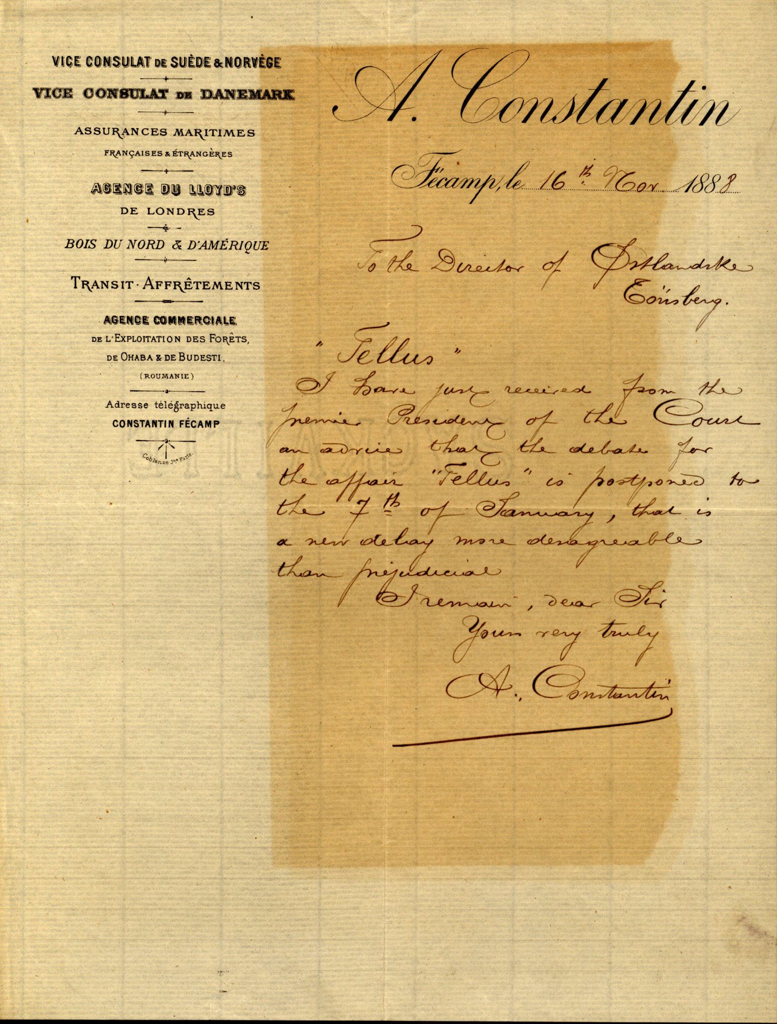 Pa 63 - Østlandske skibsassuranceforening, VEMU/A-1079/G/Ga/L0020/0001: Havaridokumenter / Tellus, Telanak, Wilhelmine, 1887, s. 49