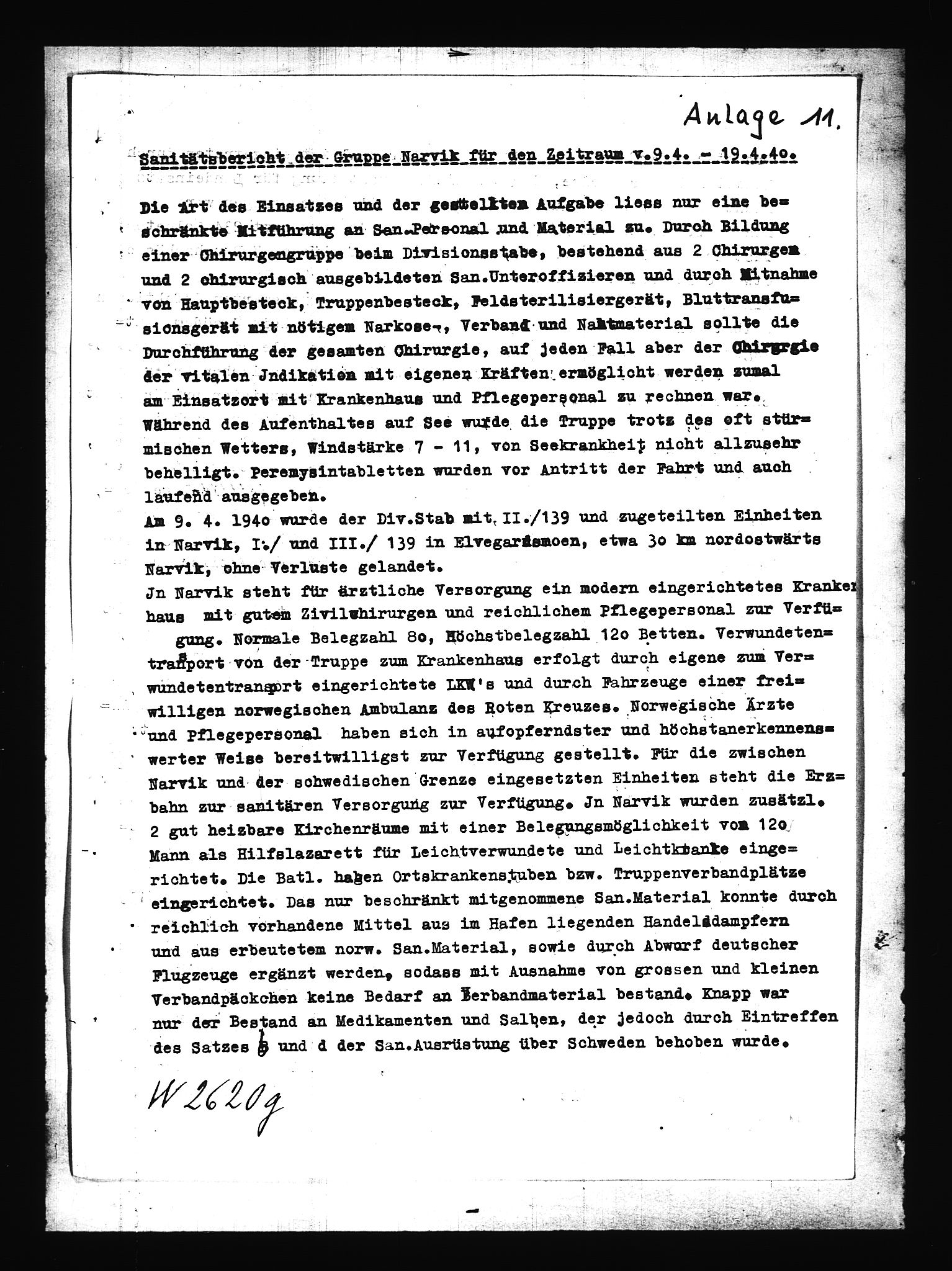 Documents Section, RA/RAFA-2200/V/L0086: Amerikansk mikrofilm "Captured German Documents".
Box No. 725.  FKA jnr. 601/1954., 1940, s. 390