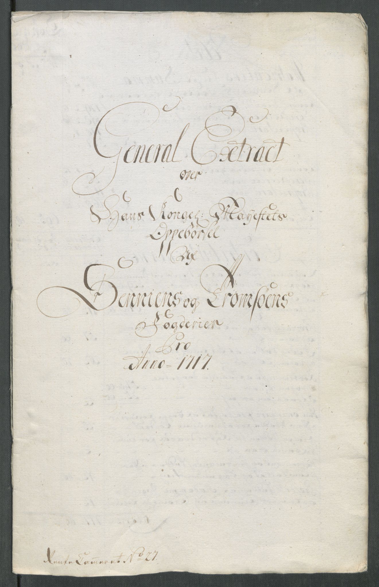 Rentekammeret inntil 1814, Reviderte regnskaper, Fogderegnskap, AV/RA-EA-4092/R68/L4763: Fogderegnskap Senja og Troms, 1717, s. 12