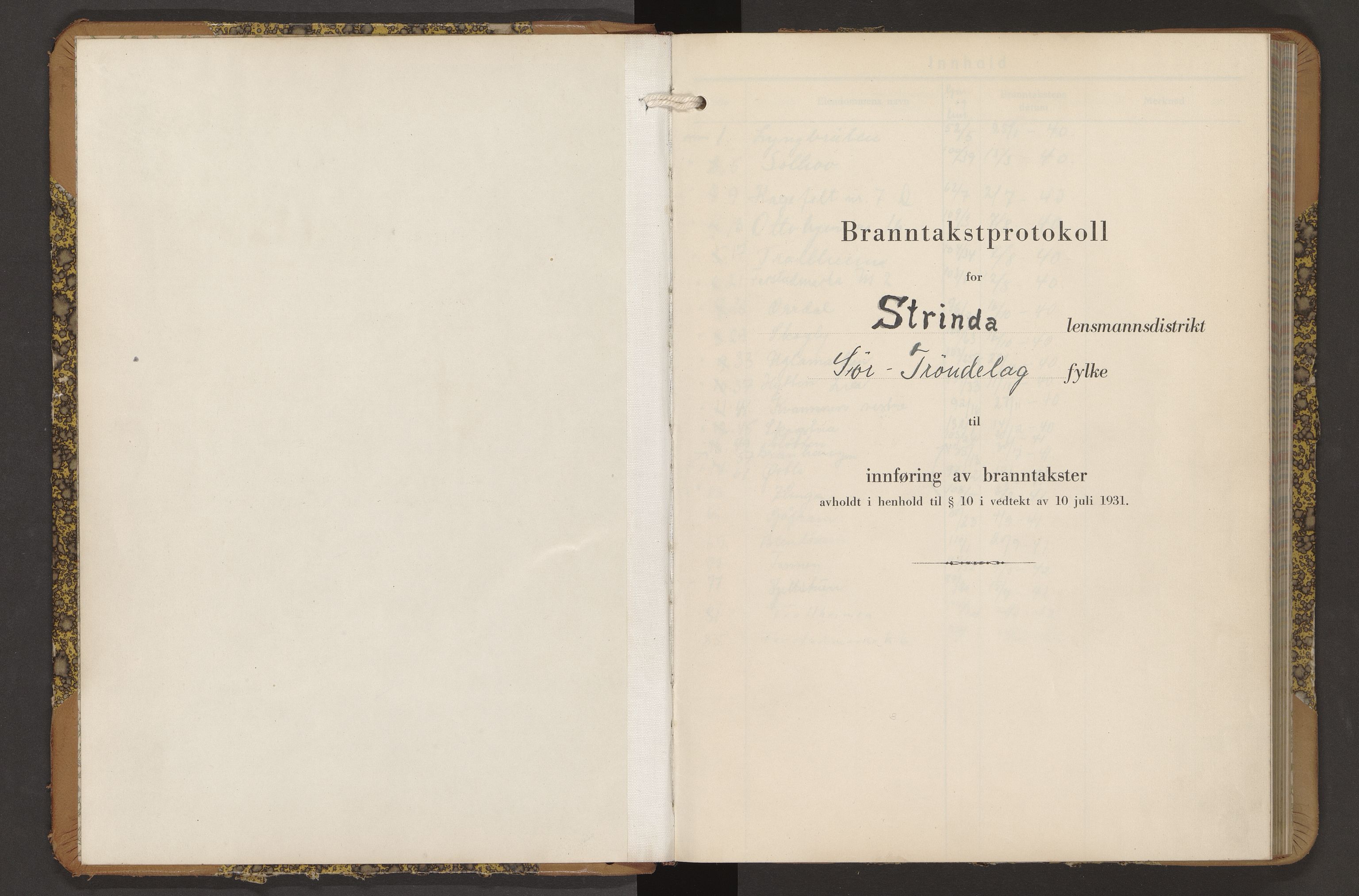 Norges Brannkasse Strinda, SAT/A-5516/Fb/L0009: Branntakstprotokoll, 1940-1946
