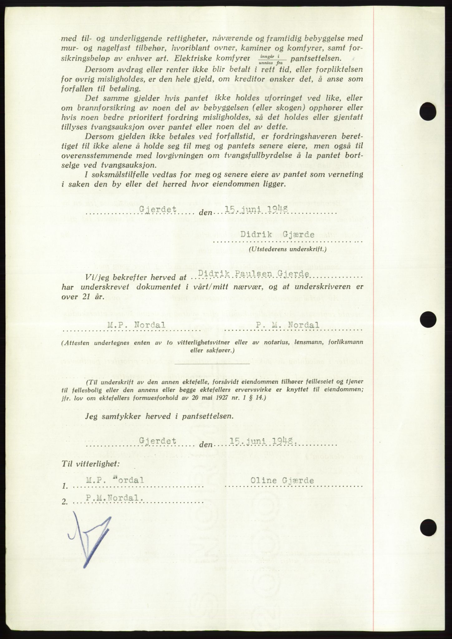 Søre Sunnmøre sorenskriveri, AV/SAT-A-4122/1/2/2C/L0116: Pantebok nr. 4B, 1948-1949, Dagboknr: 848/1948