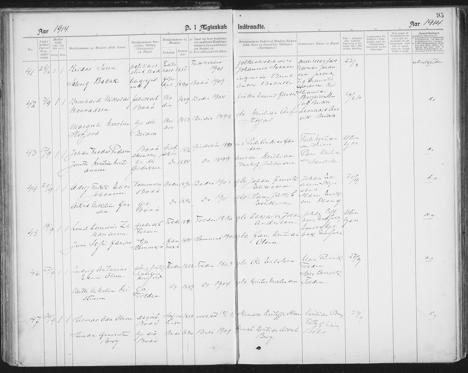 Ministerialprotokoller, klokkerbøker og fødselsregistre - Nordland, AV/SAT-A-1459/801/L0012: Ministerialbok nr. 801A12, 1900-1916, s. 95