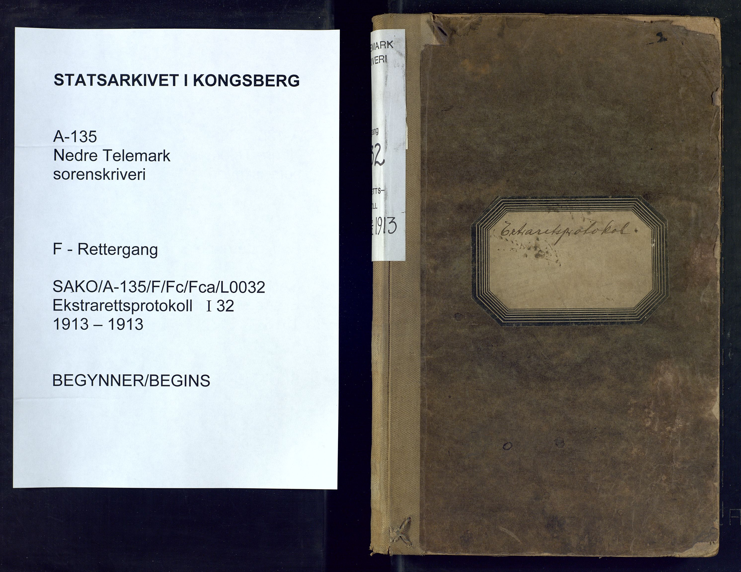 Nedre Telemark sorenskriveri, SAKO/A-135/F/Fc/Fca/L0032: Ekstrarettsprotokoll, 1913