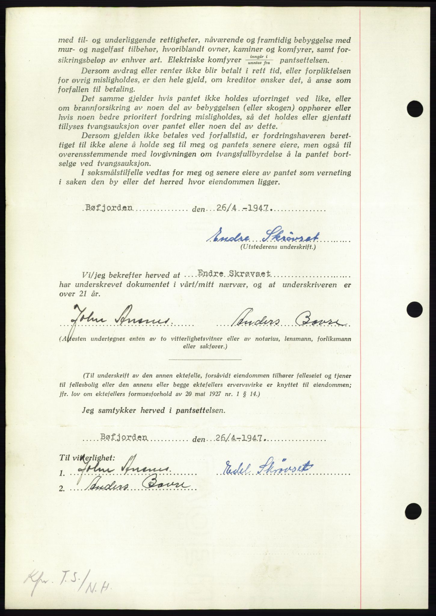 Nordmøre sorenskriveri, AV/SAT-A-4132/1/2/2Ca: Pantebok nr. B97, 1947-1948, Dagboknr: 2439/1947