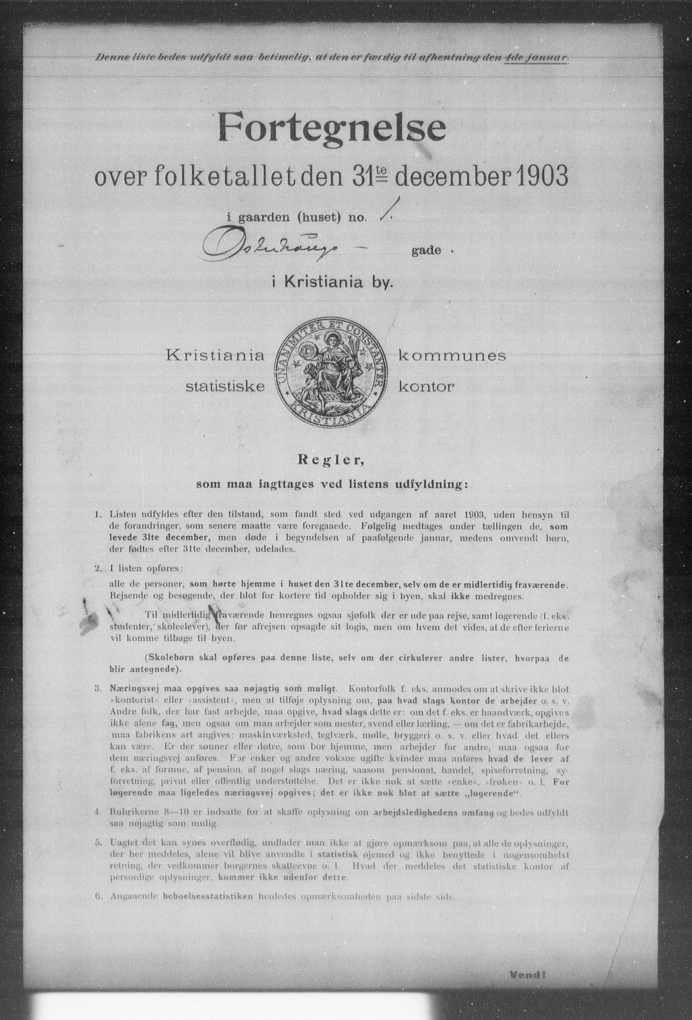 OBA, Kommunal folketelling 31.12.1903 for Kristiania kjøpstad, 1903, s. 15164