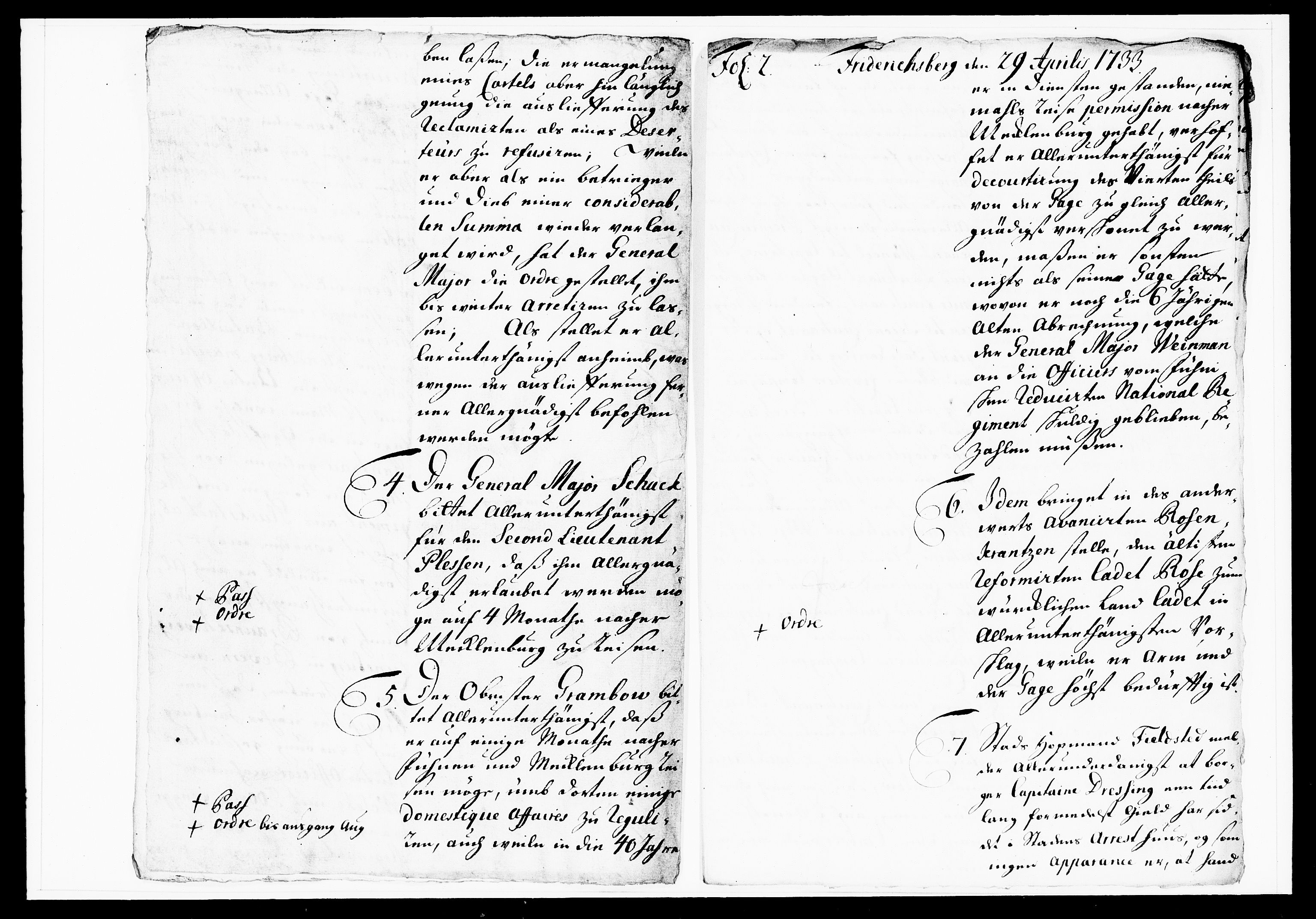 Krigskollegiet, Krigskancelliet, DRA/A-0006/-/1108-1113: Refererede sager, 1733, s. 114