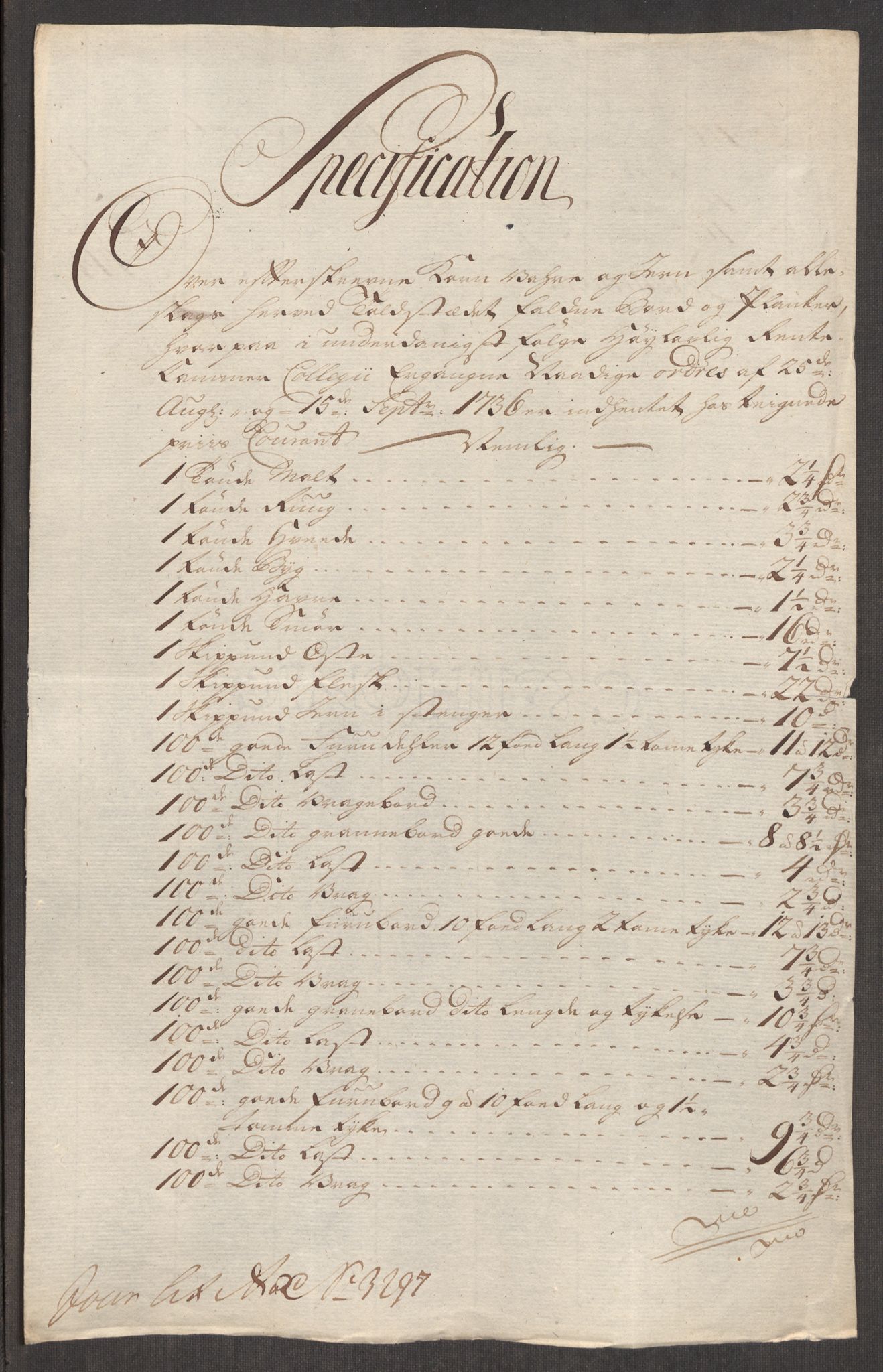 Rentekammeret inntil 1814, Realistisk ordnet avdeling, RA/EA-4070/Oe/L0002: [Ø1]: Priskuranter, 1740-1744, s. 662