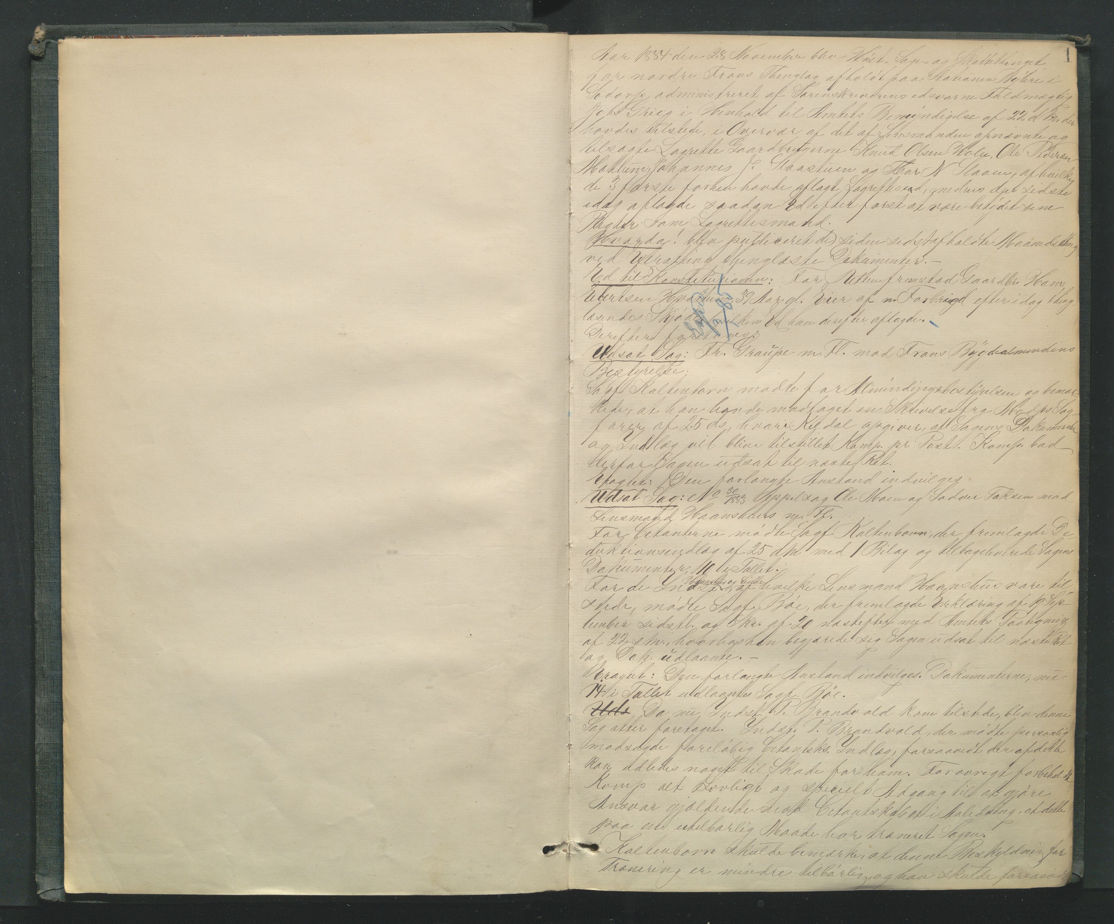 Mellom-Gudbrandsdal sorenskriveri, AV/SAH-TING-038/G/Gb/L0007: Tingbok, 1884-1888, s. 1a