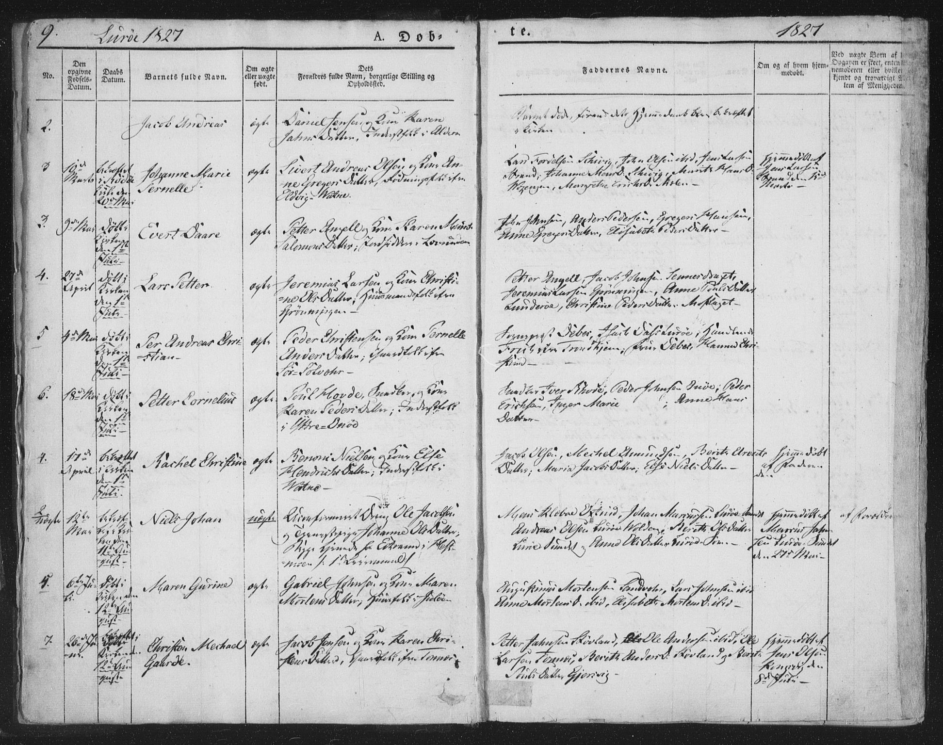 Ministerialprotokoller, klokkerbøker og fødselsregistre - Nordland, SAT/A-1459/839/L0565: Ministerialbok nr. 839A02, 1825-1862, s. 9