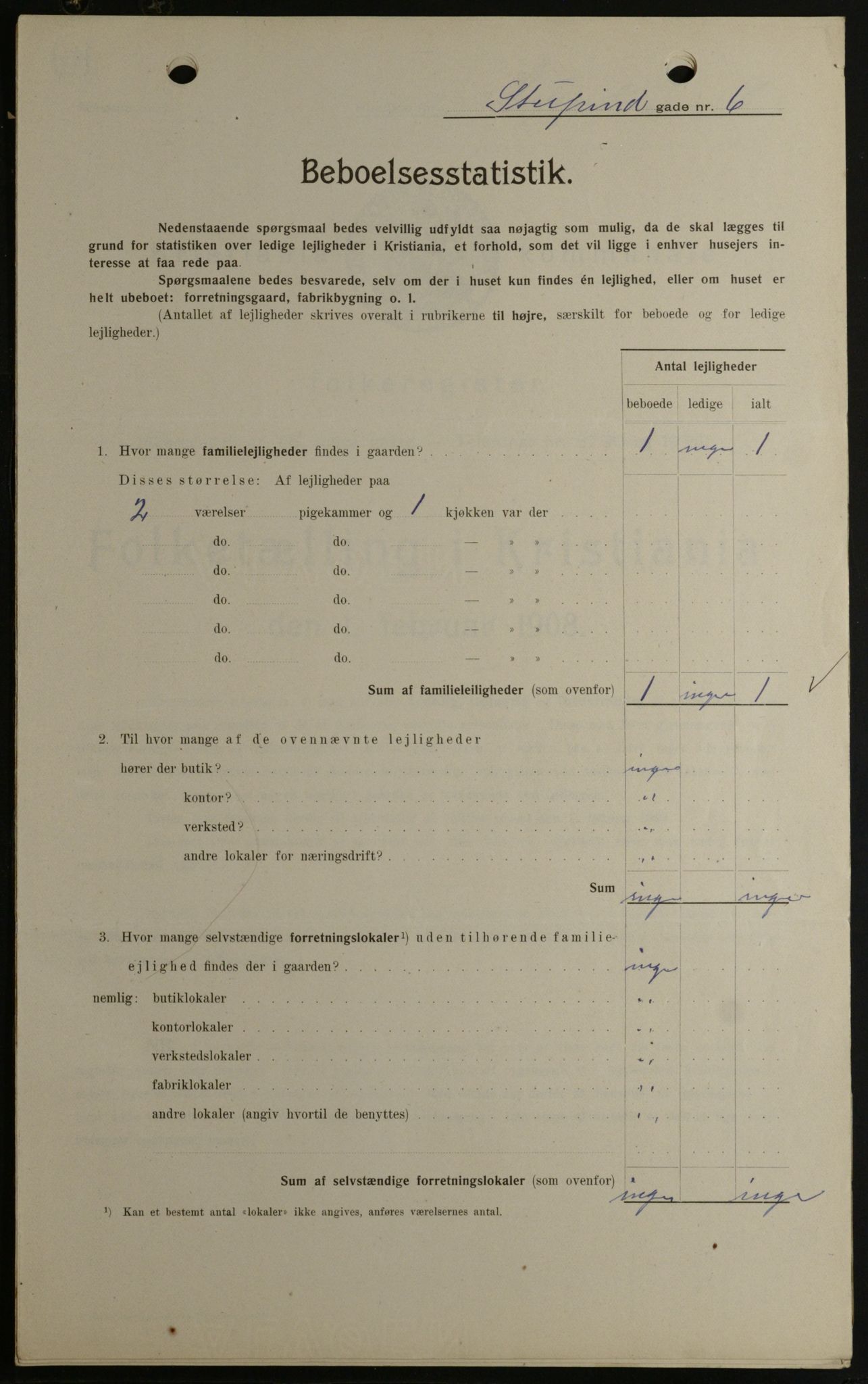 OBA, Kommunal folketelling 1.2.1908 for Kristiania kjøpstad, 1908, s. 94047