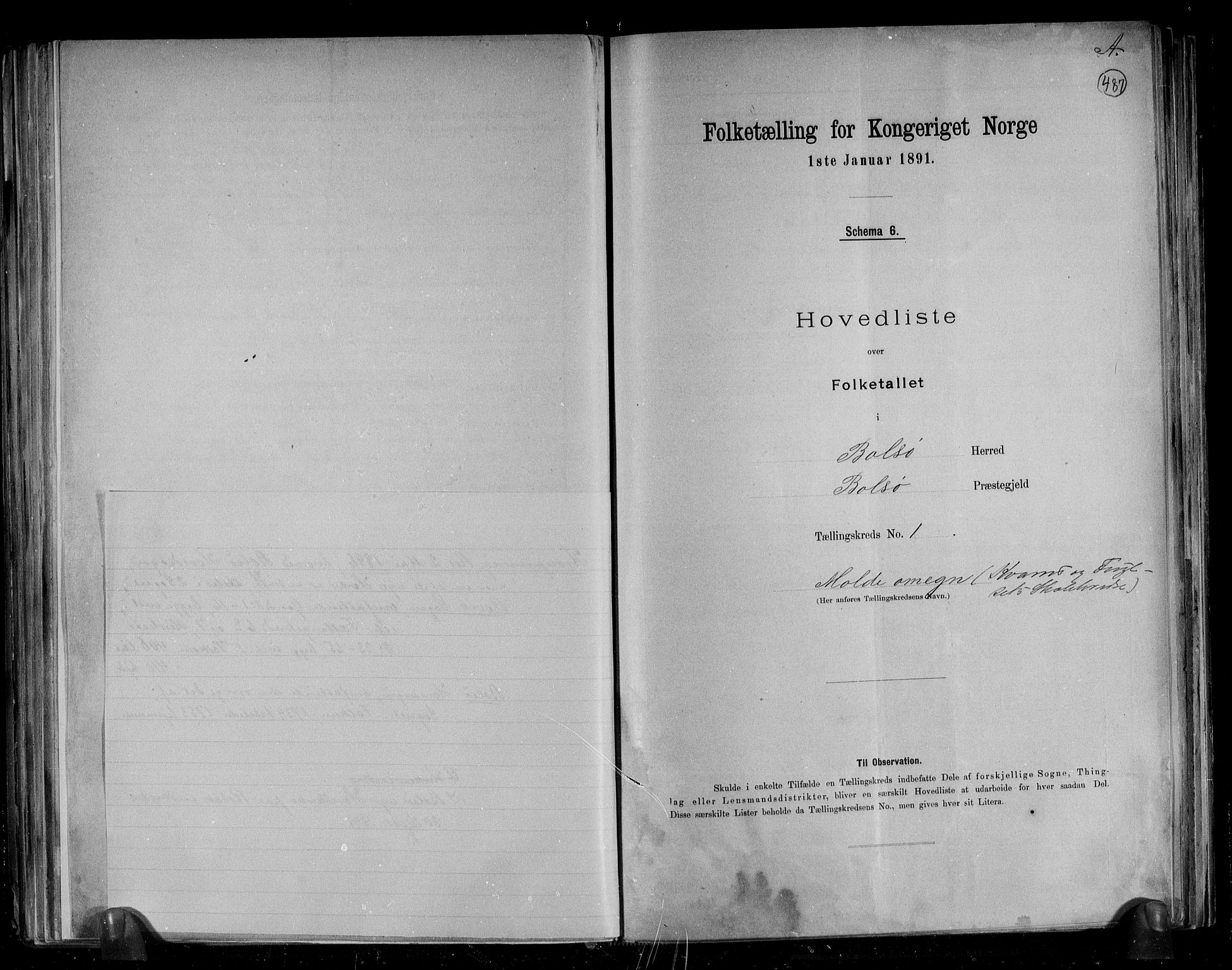 RA, Folketelling 1891 for 1544 Bolsøy herred, 1891, s. 5