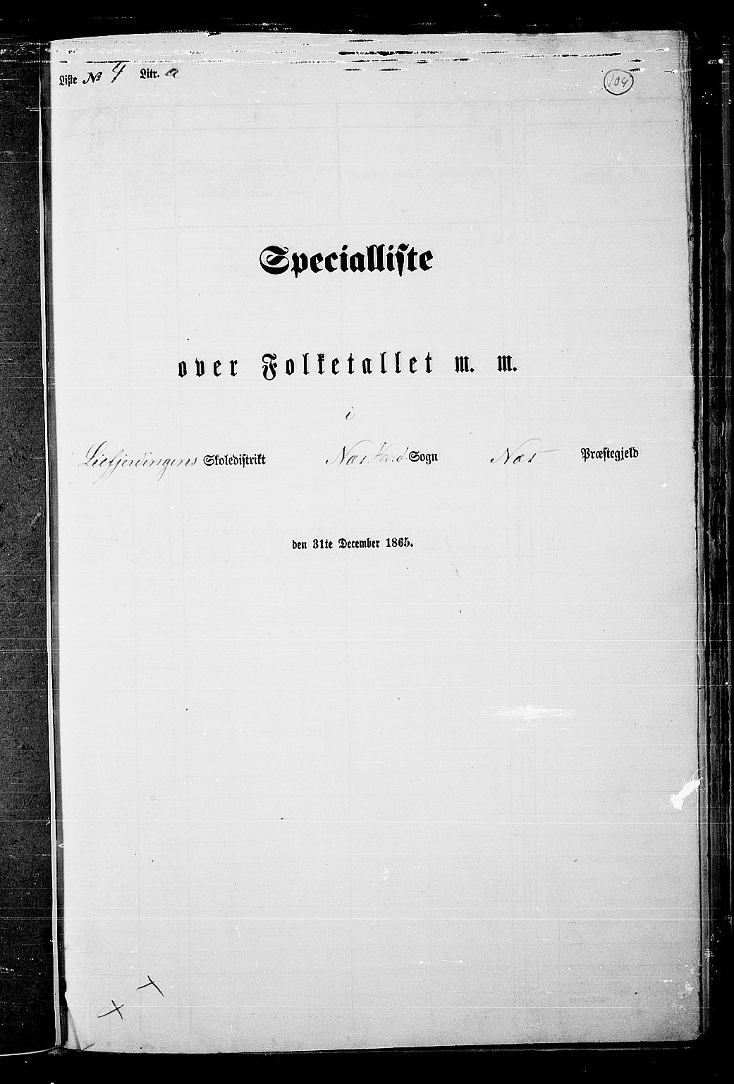 RA, Folketelling 1865 for 0411P Nes prestegjeld, 1865, s. 89