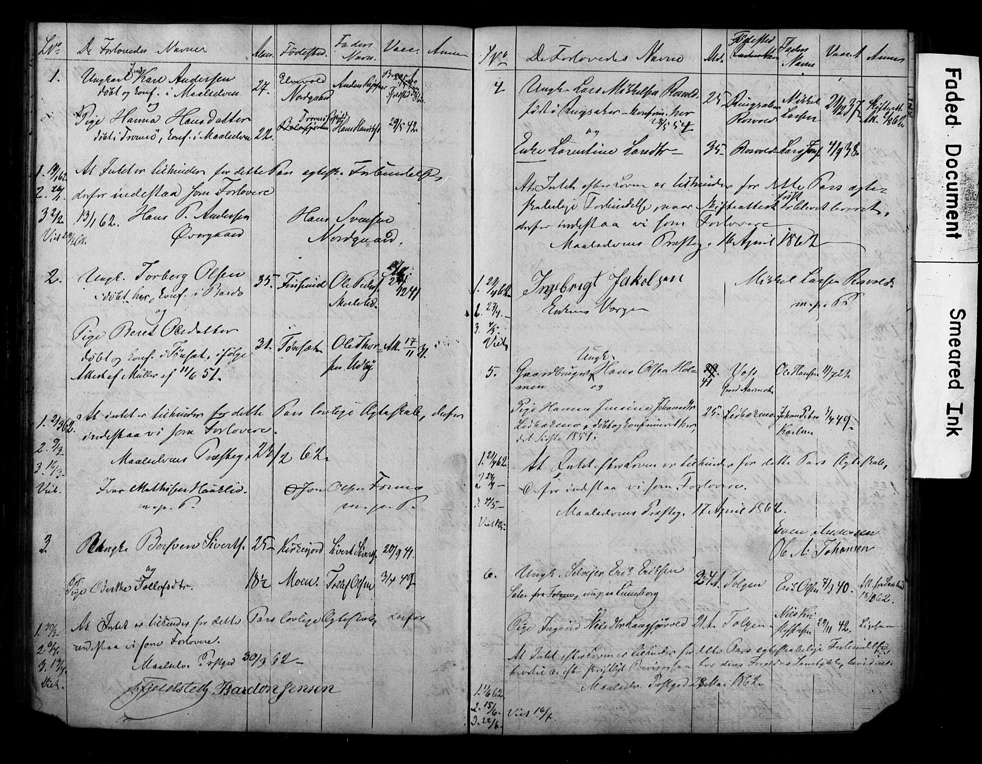 Målselv sokneprestembete, AV/SATØ-S-1311/I/Id/L0037: Lysningsprotokoll nr. 37, 1853-1870