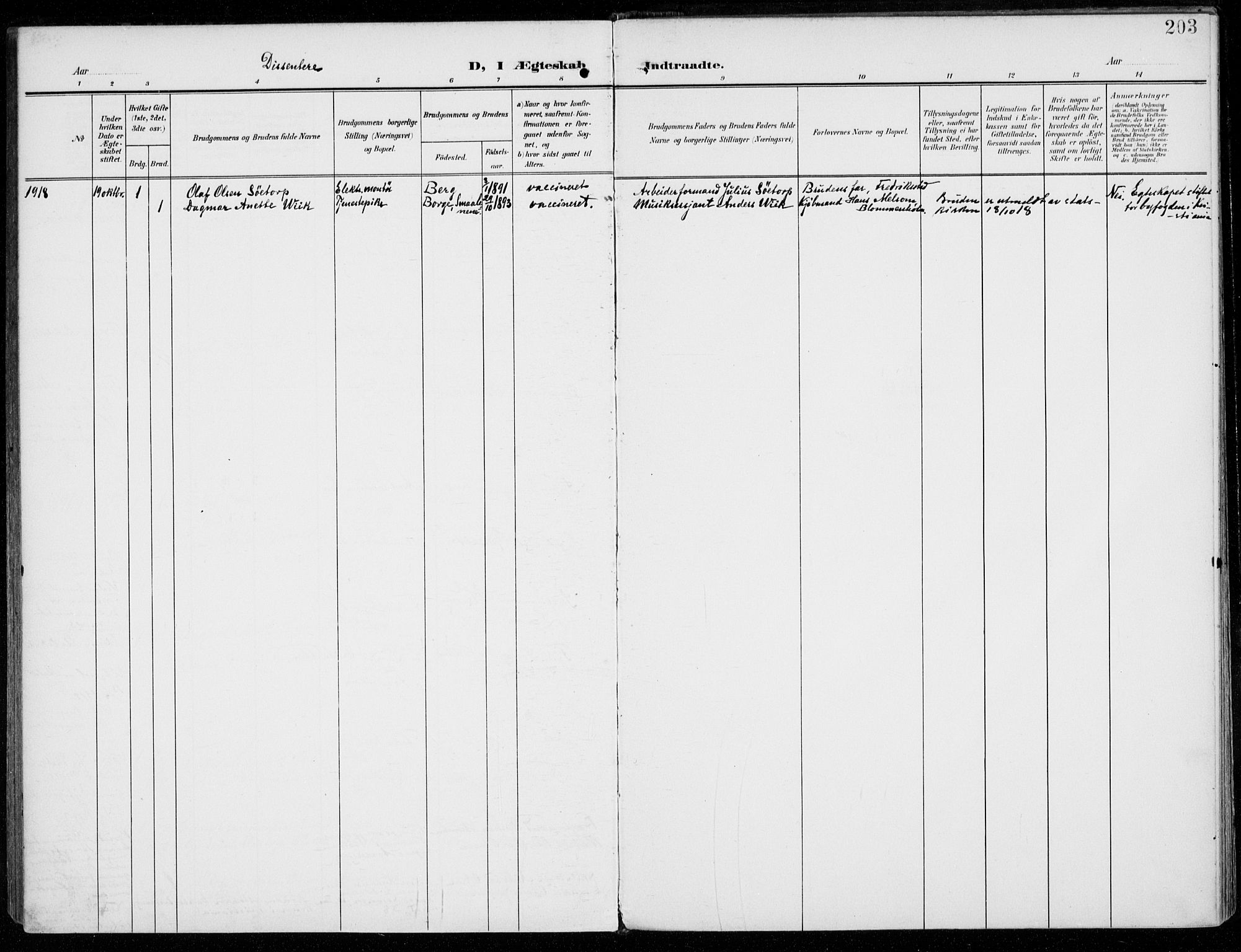 Vestby prestekontor Kirkebøker, AV/SAO-A-10893/F/Fc/L0002: Ministerialbok nr. III 2, 1906-1940, s. 203