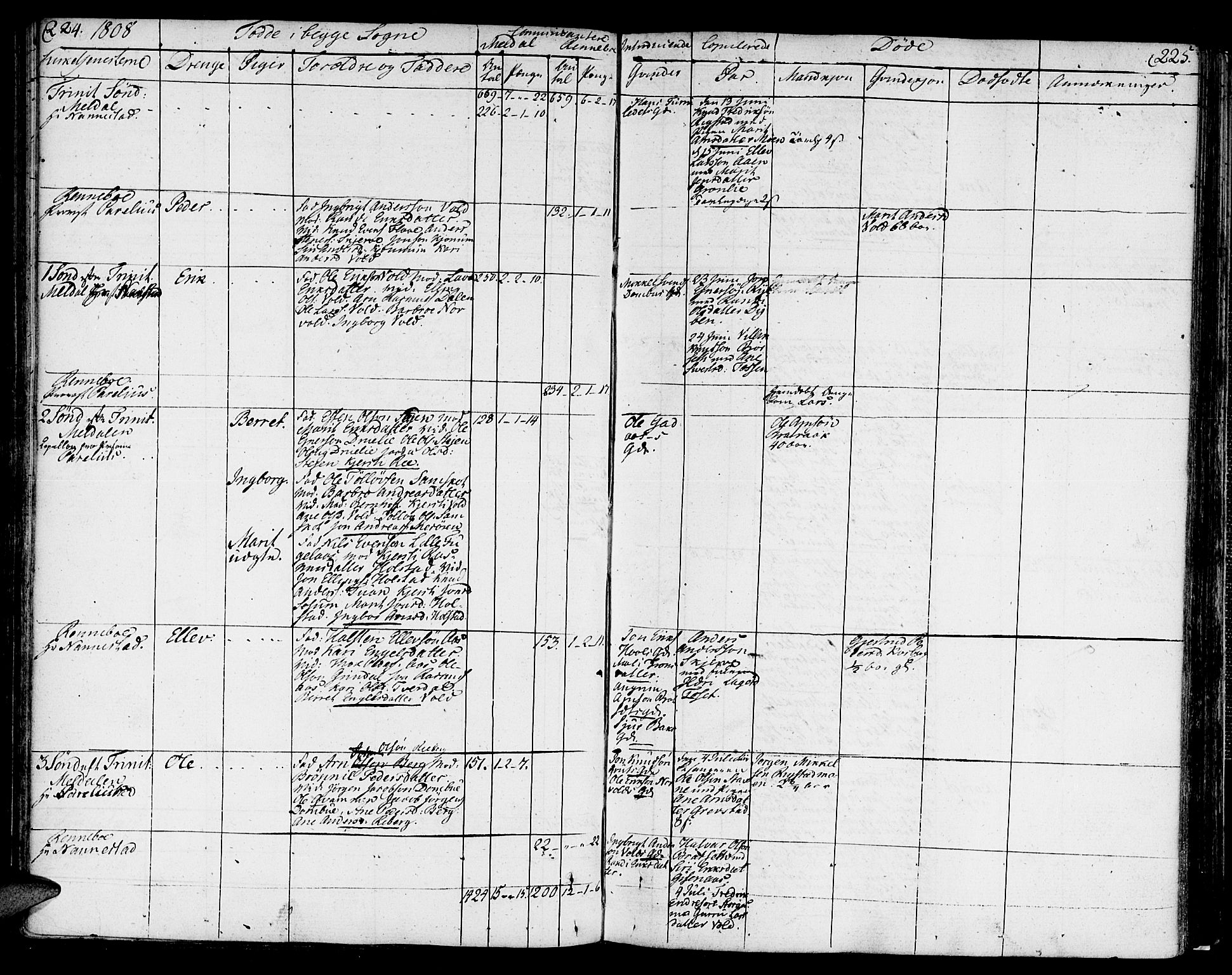 Ministerialprotokoller, klokkerbøker og fødselsregistre - Sør-Trøndelag, AV/SAT-A-1456/672/L0852: Ministerialbok nr. 672A05, 1776-1815, s. 224-225