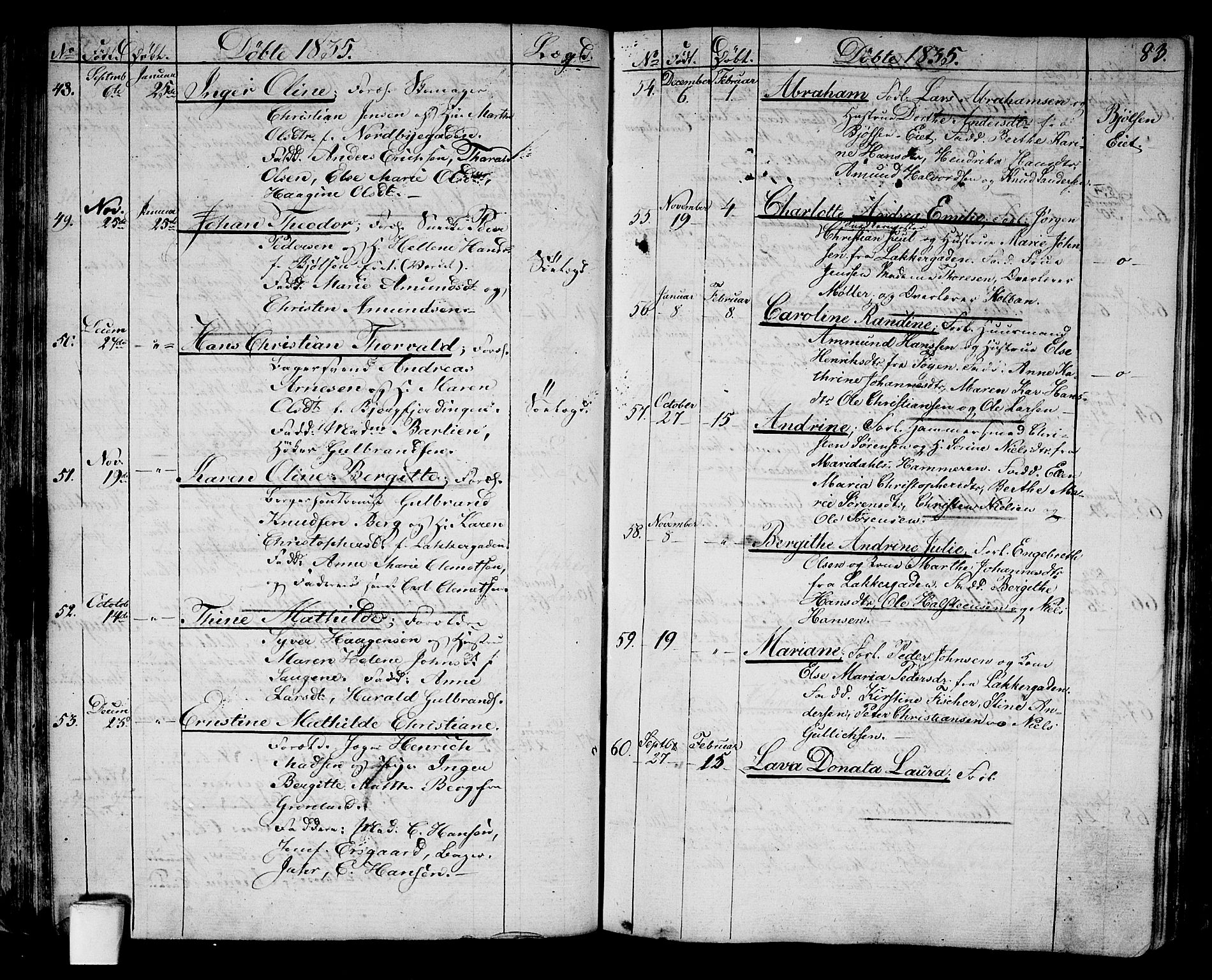 Aker prestekontor kirkebøker, AV/SAO-A-10861/G/L0006: Klokkerbok nr. 6, 1830-1838, s. 83
