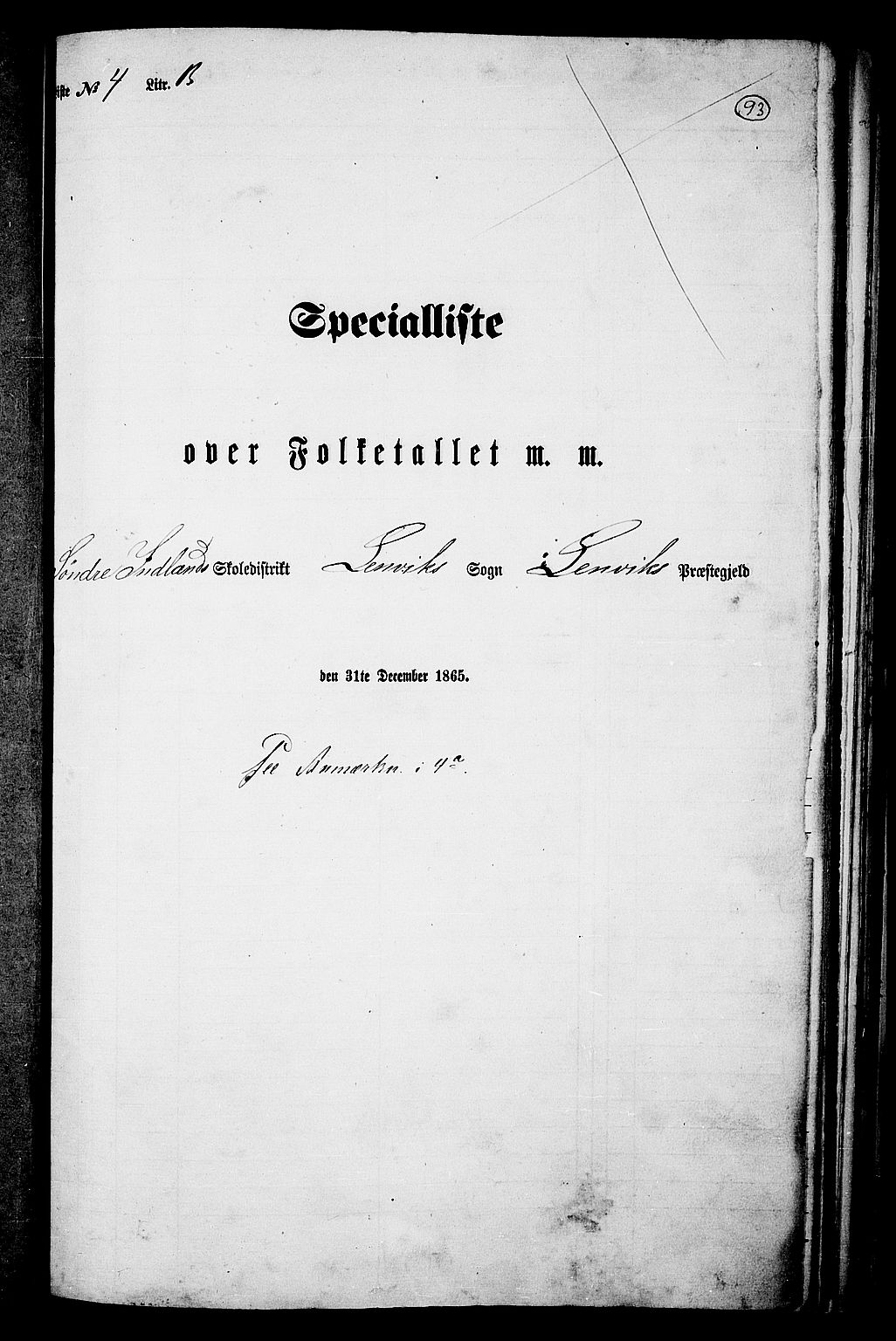 RA, Folketelling 1865 for 1931P Lenvik prestegjeld, 1865, s. 85