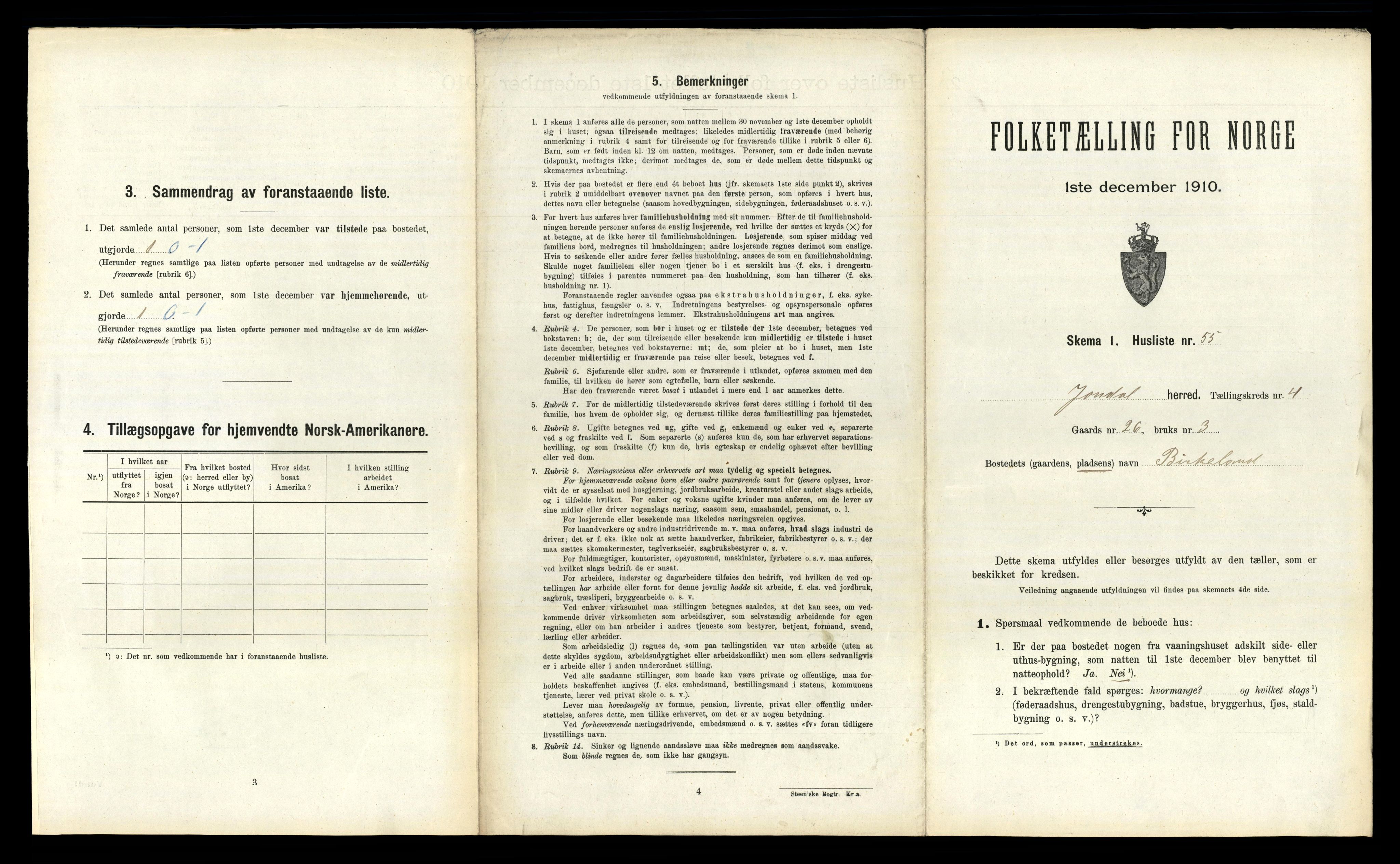 RA, Folketelling 1910 for 1227 Jondal herred, 1910, s. 388