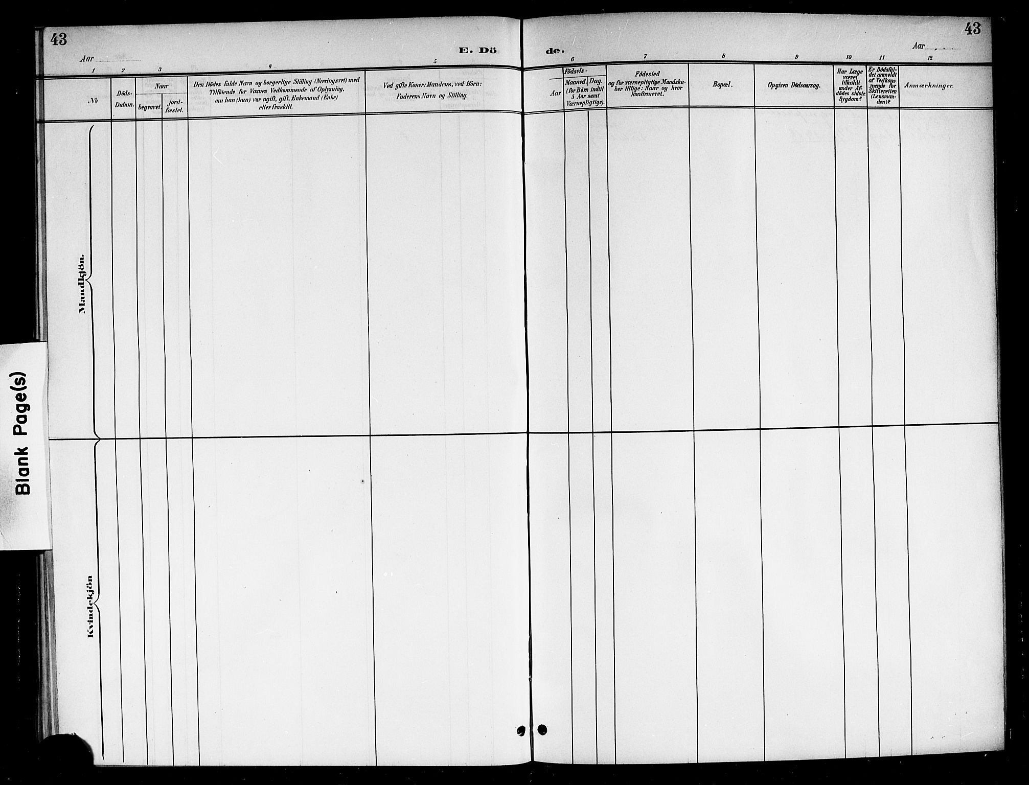 Lardal kirkebøker, SAKO/A-350/G/Gb/L0002: Klokkerbok nr. II 2, 1900-1922, s. 43