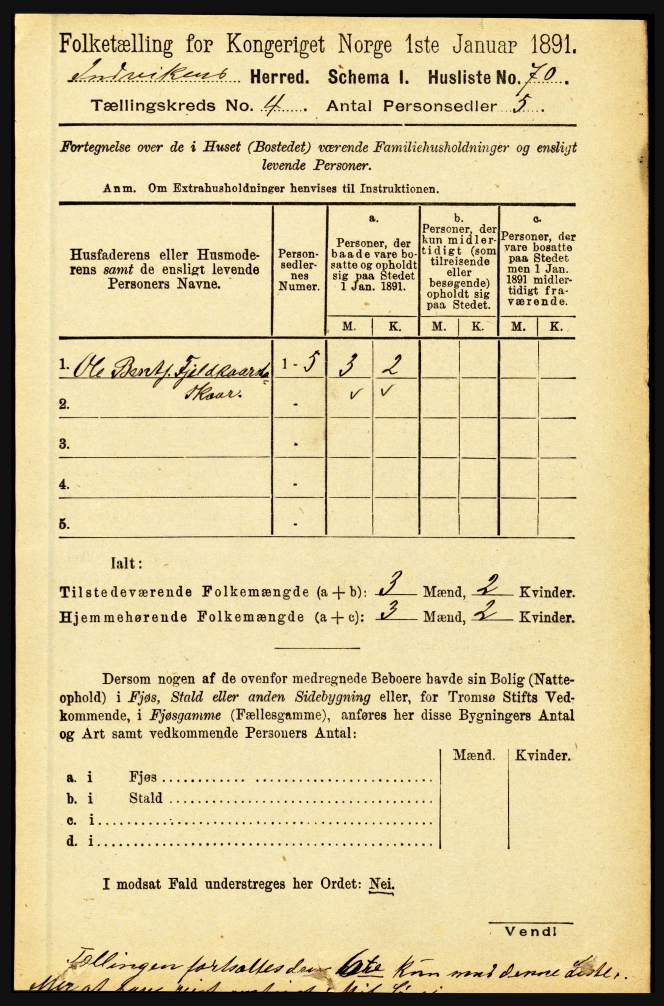 RA, Folketelling 1891 for 1447 Innvik herred, 1891, s. 1453