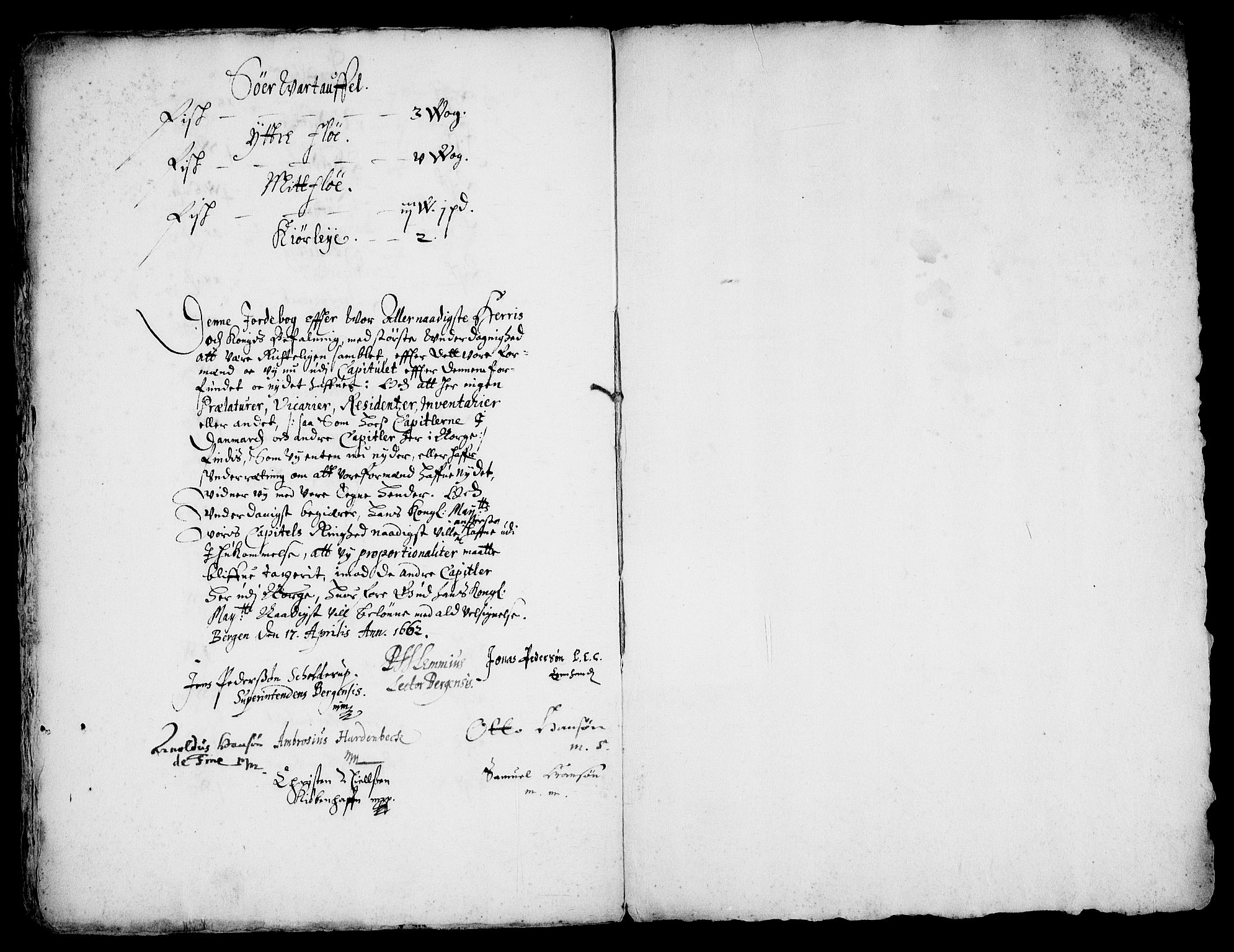 Rentekammeret inntil 1814, Realistisk ordnet avdeling, AV/RA-EA-4070/Fc/Fca/L0003/0004: [Ca III]  Bergen stift / Bergen kapitels jordebok, 1662