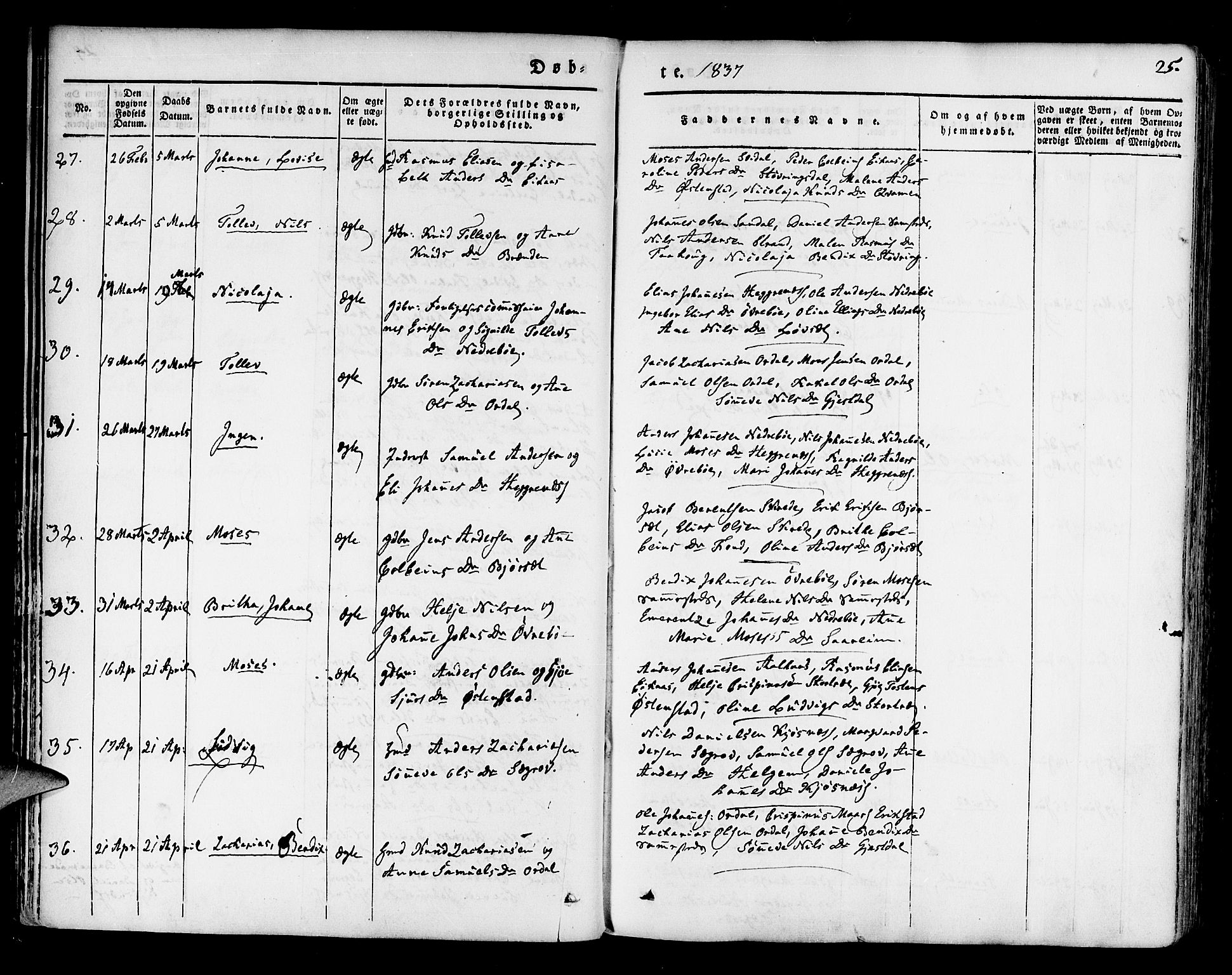Jølster sokneprestembete, AV/SAB-A-80701/H/Haa/Haaa/L0009: Ministerialbok nr. A 9, 1833-1848, s. 25