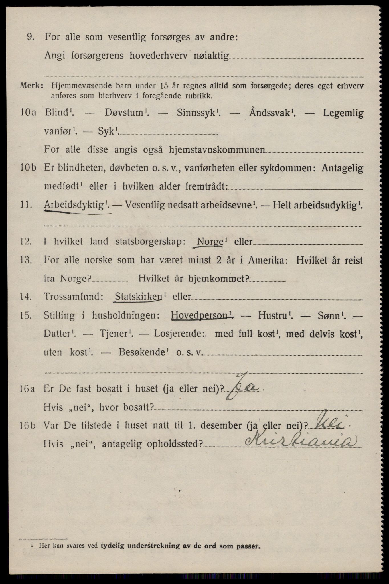 SAST, Folketelling 1920 for 1120 Klepp herred, 1920, s. 1261