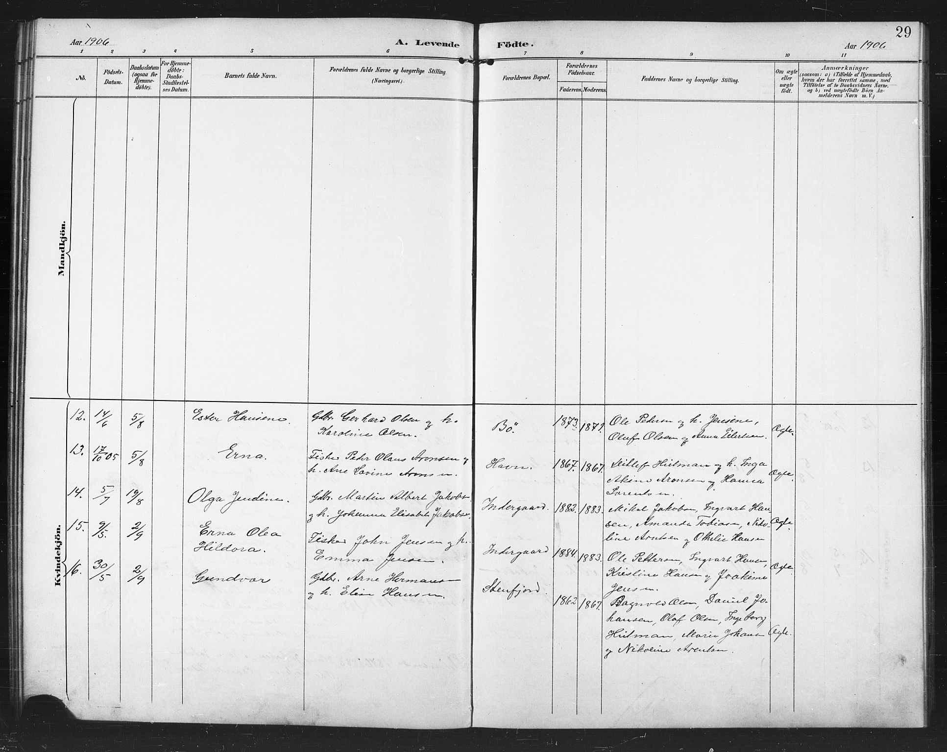 Berg sokneprestkontor, AV/SATØ-S-1318/G/Ga/Gab/L0005klokker: Klokkerbok nr. 5, 1898-1911, s. 29