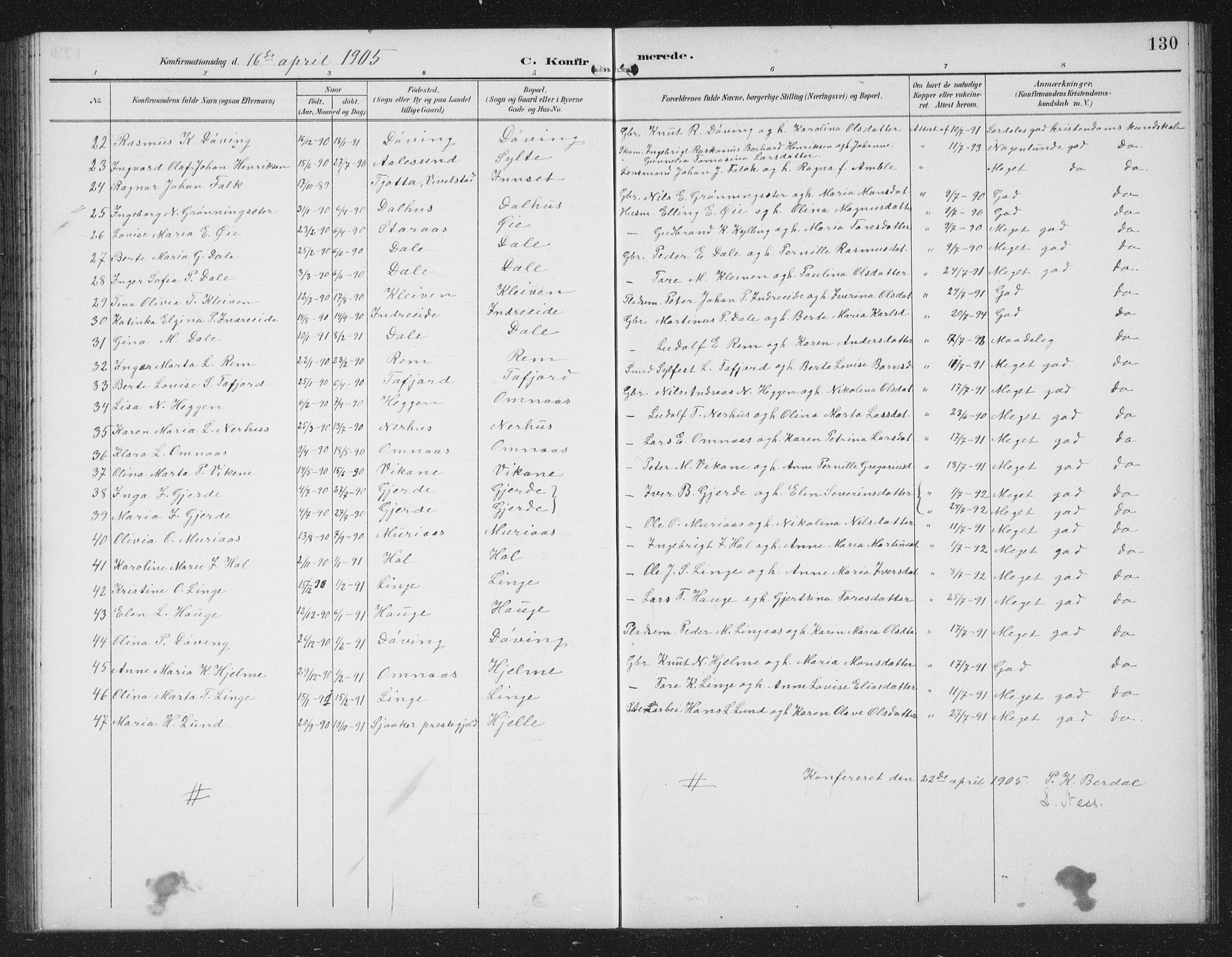 Ministerialprotokoller, klokkerbøker og fødselsregistre - Møre og Romsdal, AV/SAT-A-1454/519/L0264: Klokkerbok nr. 519C05, 1892-1910, s. 130