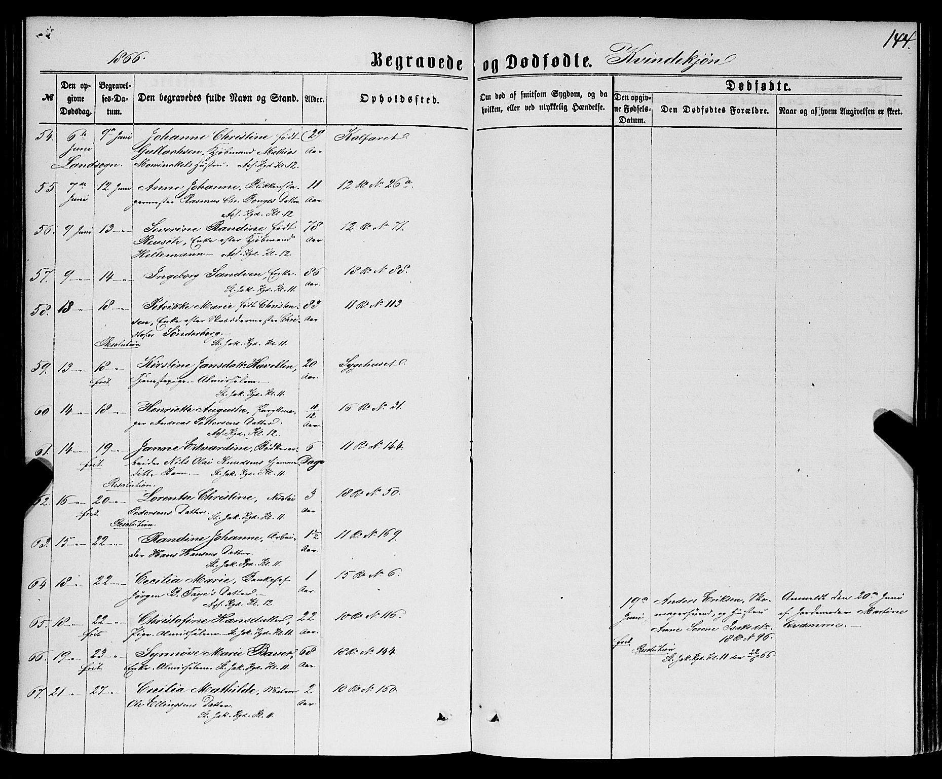 Domkirken sokneprestembete, AV/SAB-A-74801/H/Haa/L0042: Ministerialbok nr. E 3, 1863-1876, s. 144