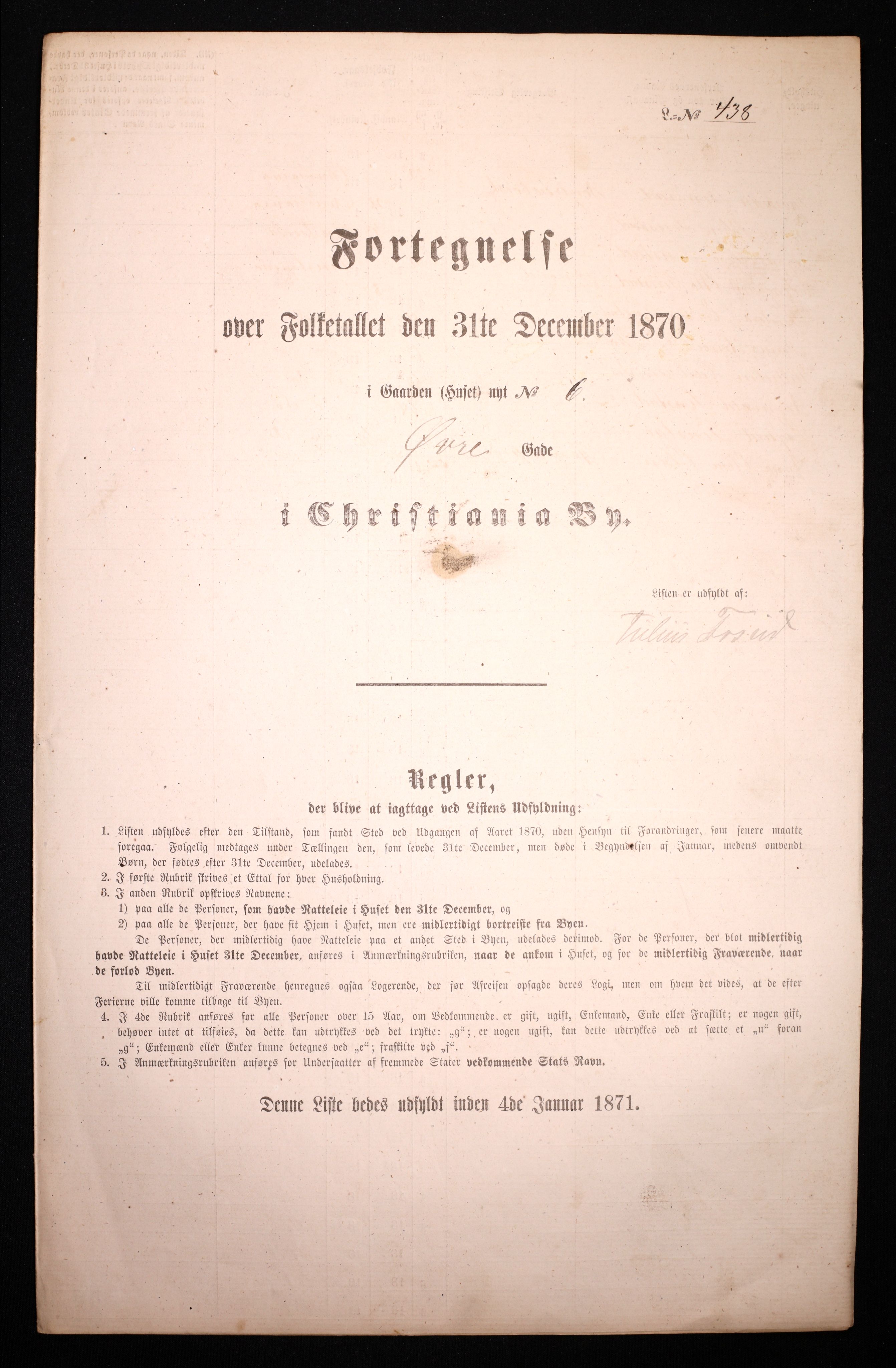 RA, Folketelling 1870 for 0301 Kristiania kjøpstad, 1870, s. 4667