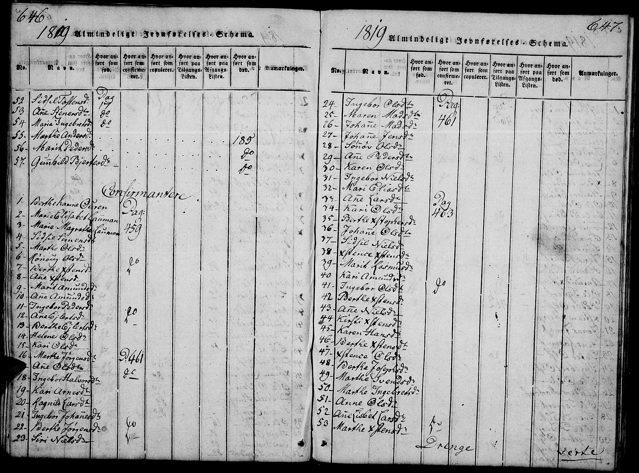 Fåberg prestekontor, SAH/PREST-086/H/Ha/Hab/L0004: Klokkerbok nr. 4, 1818-1837, s. 646-647