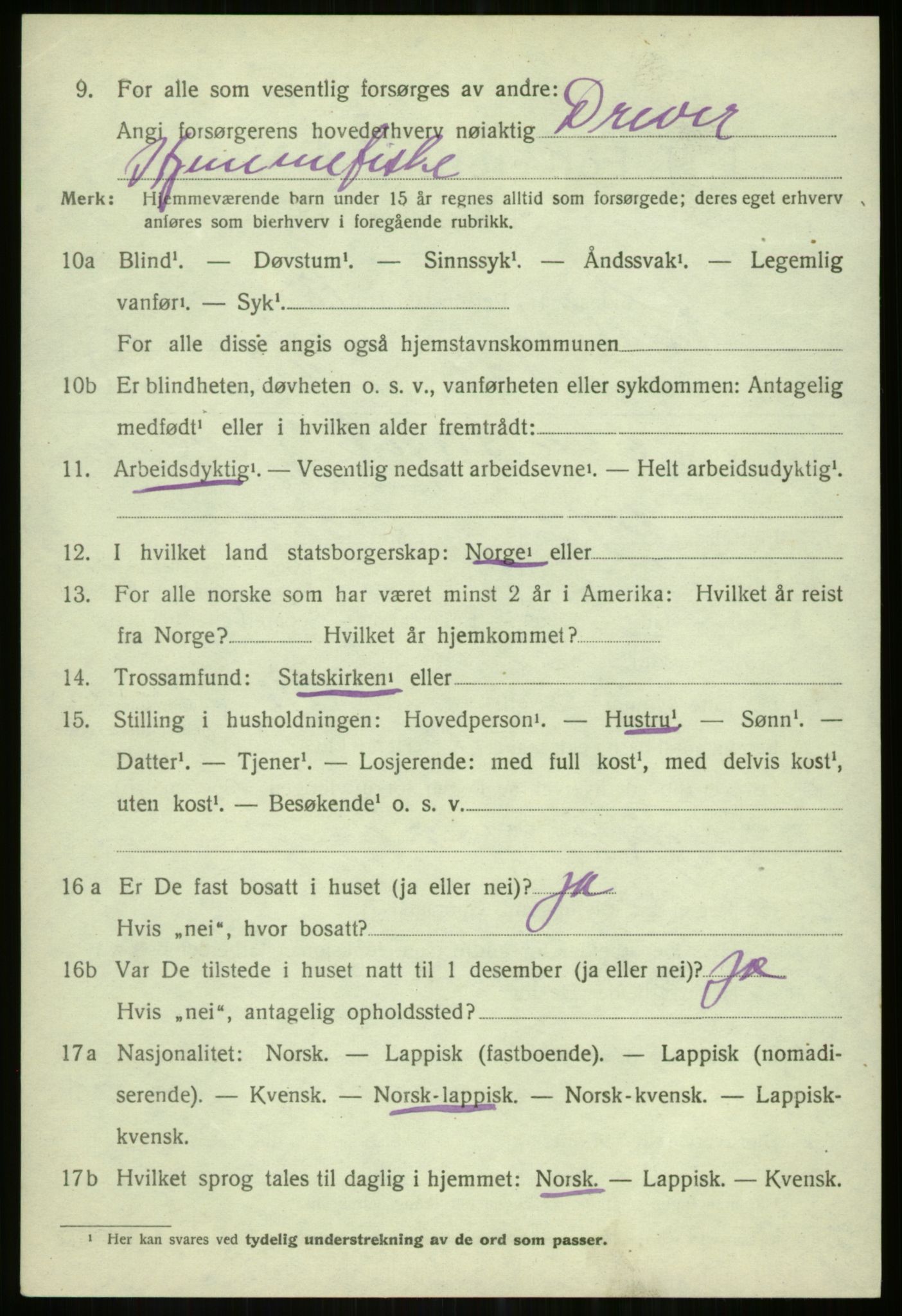 SATØ, Folketelling 1920 for 1936 Karlsøy herred, 1920, s. 5025