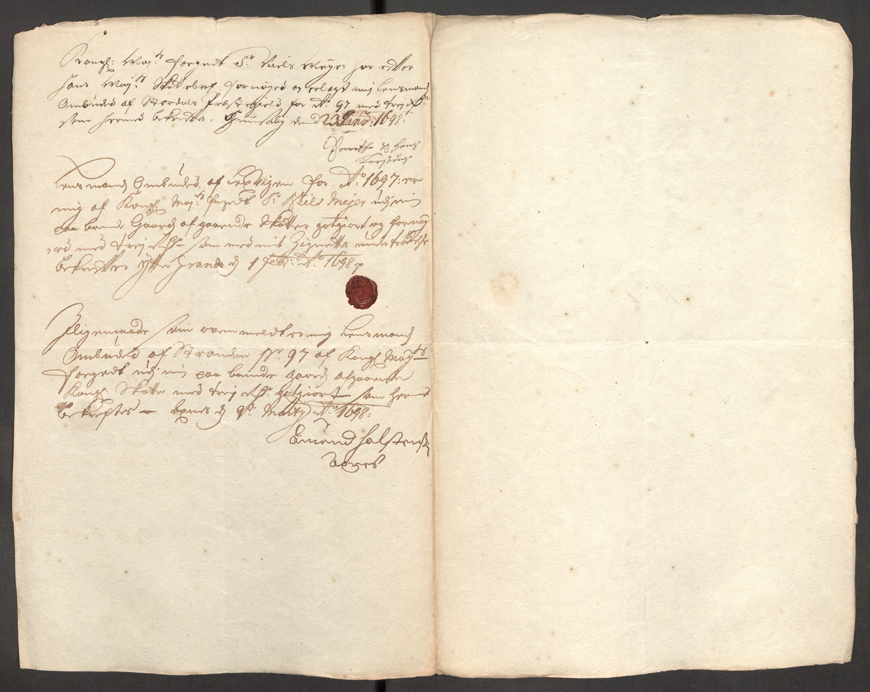 Rentekammeret inntil 1814, Reviderte regnskaper, Fogderegnskap, RA/EA-4092/R62/L4189: Fogderegnskap Stjørdal og Verdal, 1697, s. 157