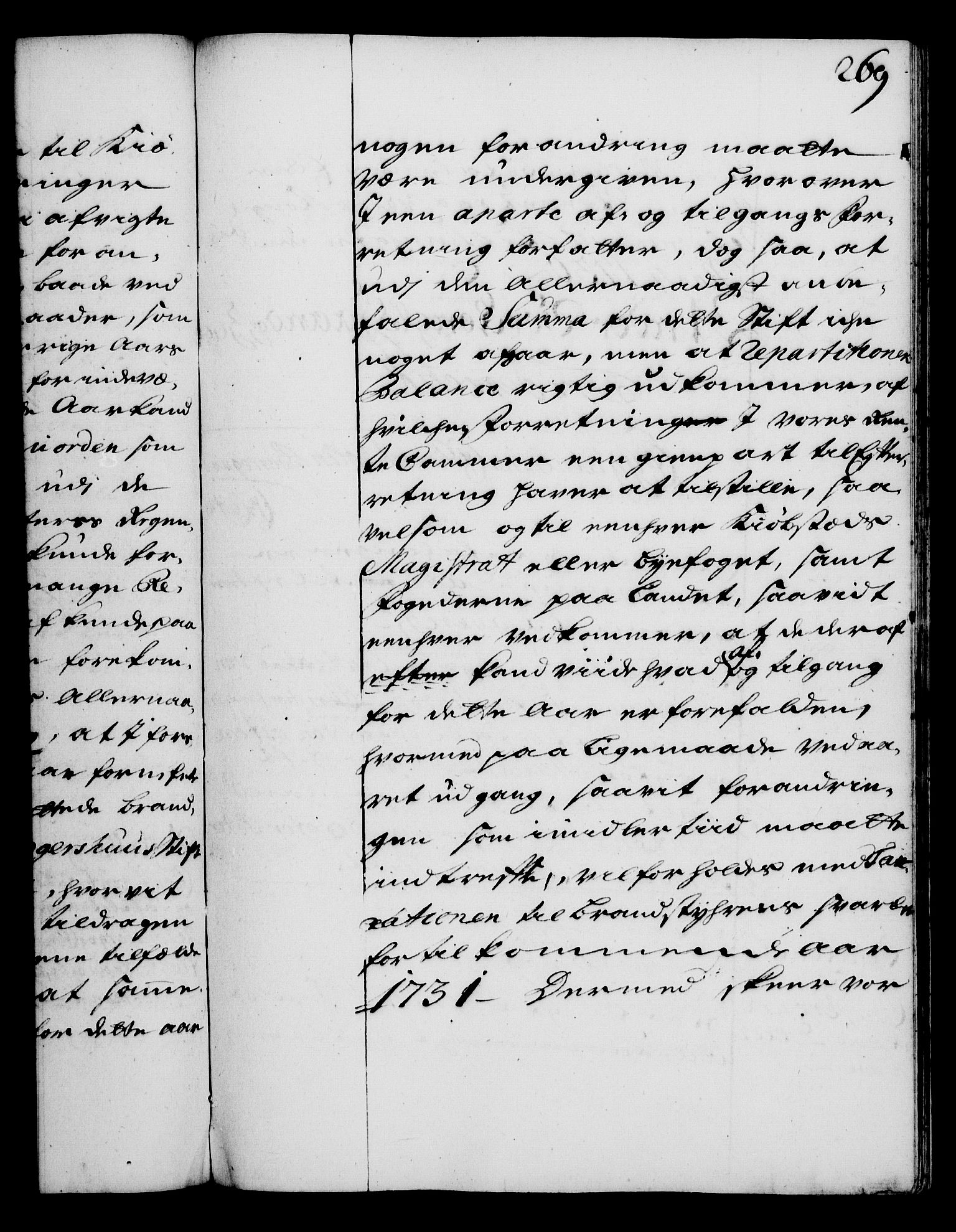 Rentekammeret, Kammerkanselliet, AV/RA-EA-3111/G/Gg/Gga/L0003: Norsk ekspedisjonsprotokoll med register (merket RK 53.3), 1727-1734, s. 269