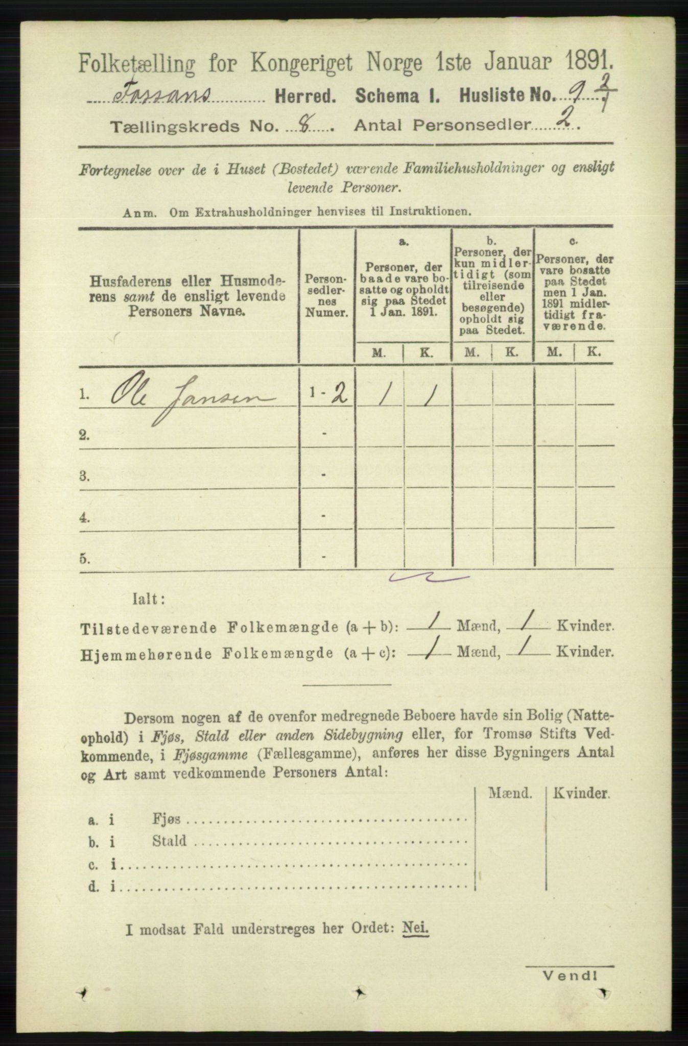 RA, Folketelling 1891 for 1129 Forsand herred, 1891, s. 1312